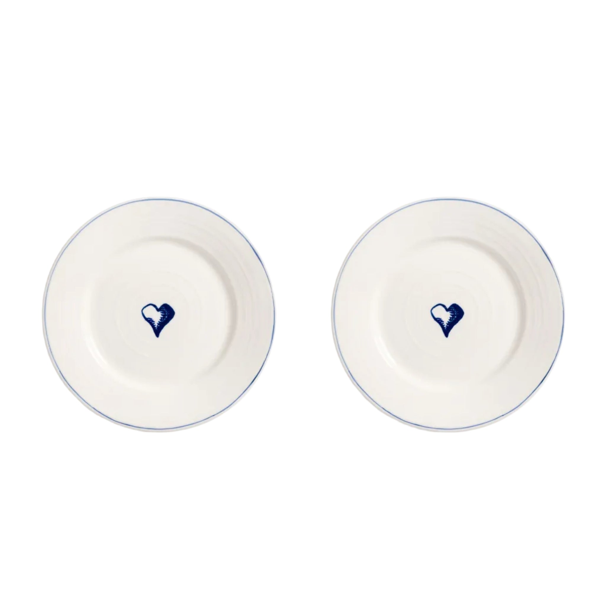 ANOUK HEART white and blue plate set