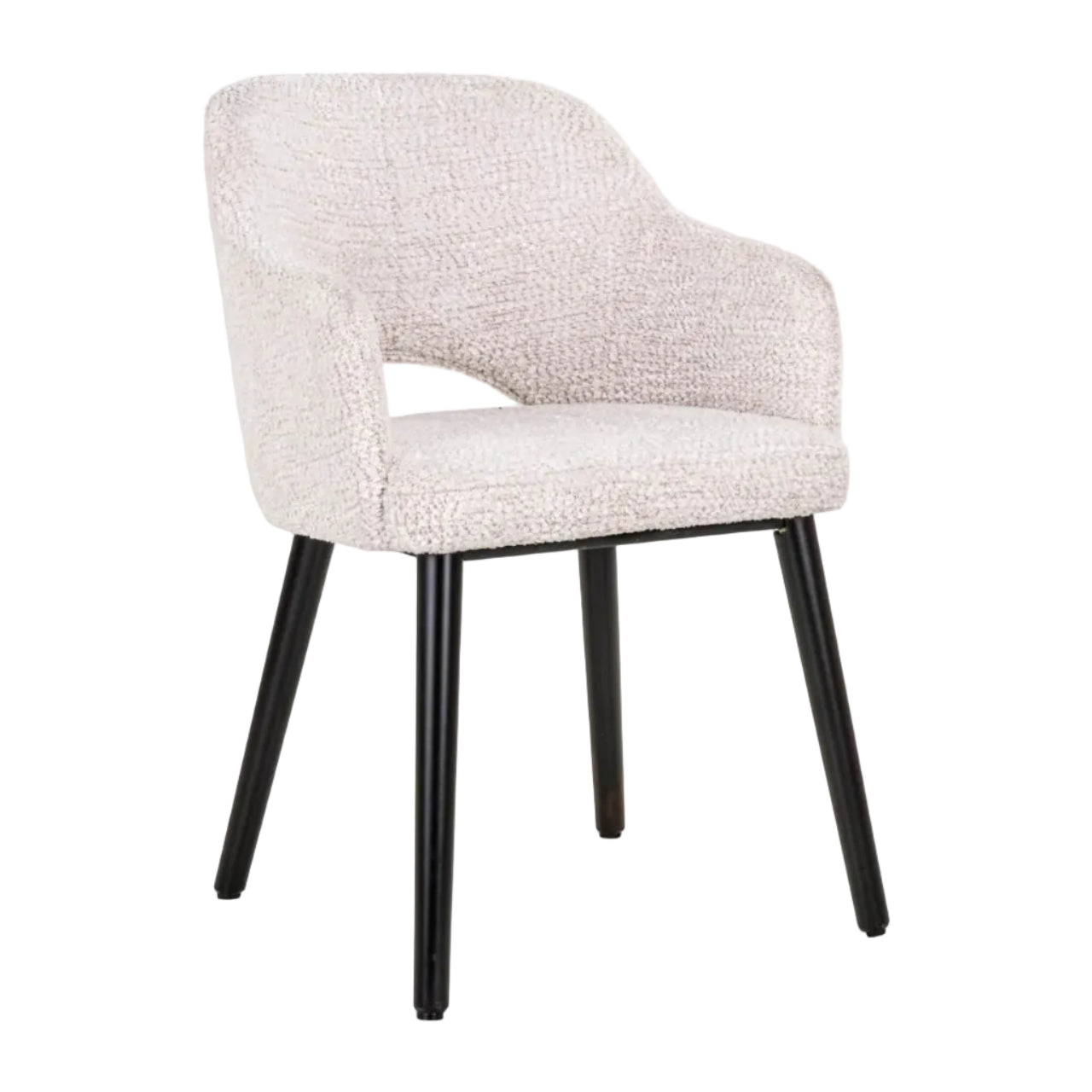 Stoel GINNA crème met zwarte basis