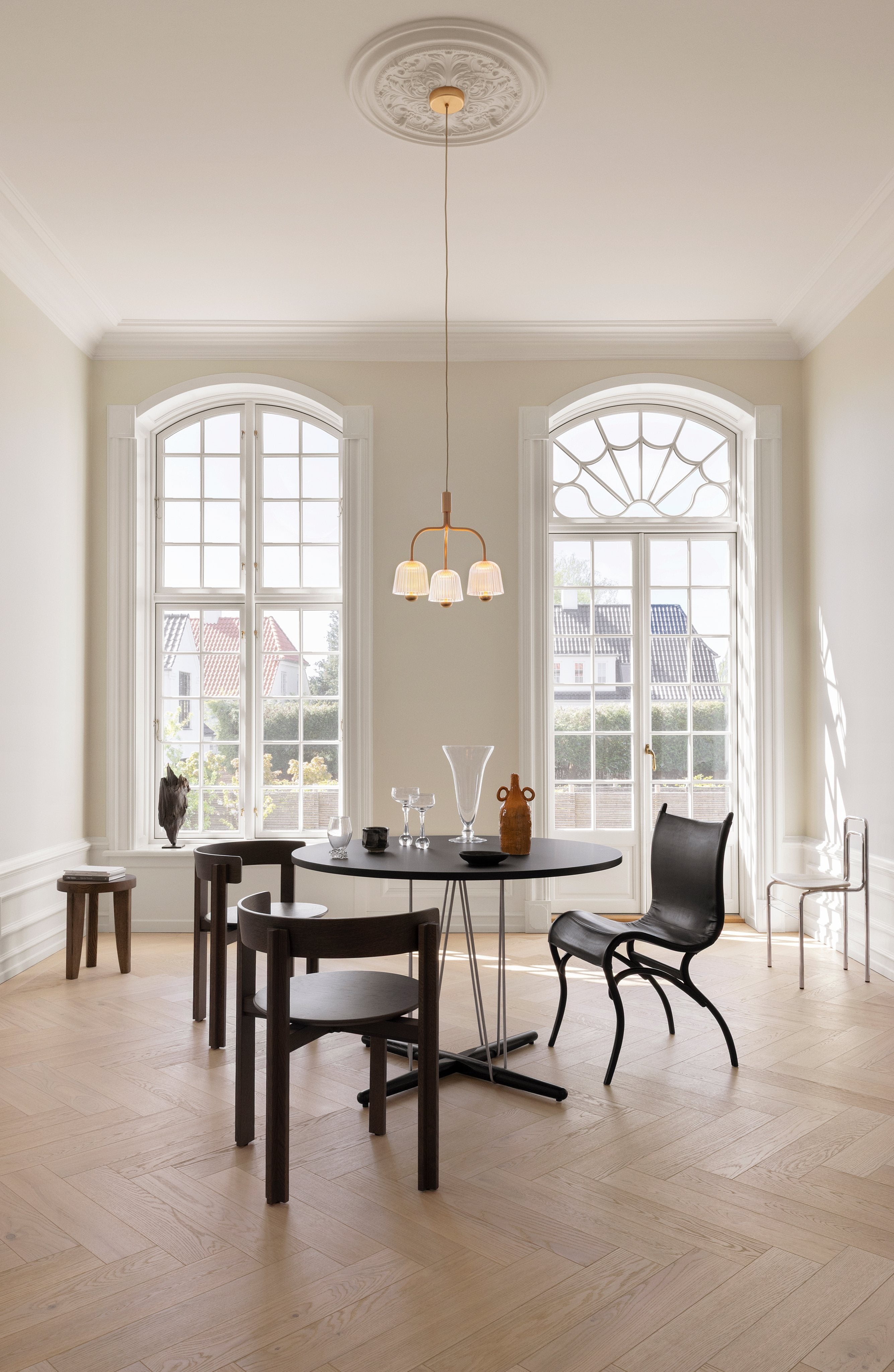 Hanglamp ASTEEA 3 goud met transparant glas