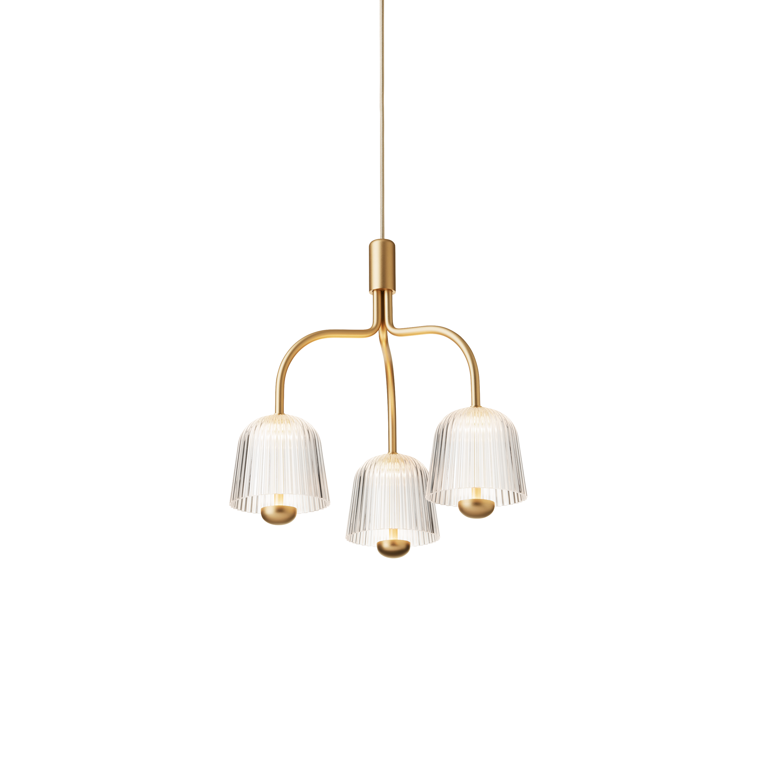 Hanglamp ASTEEA 3 goud met transparant glas