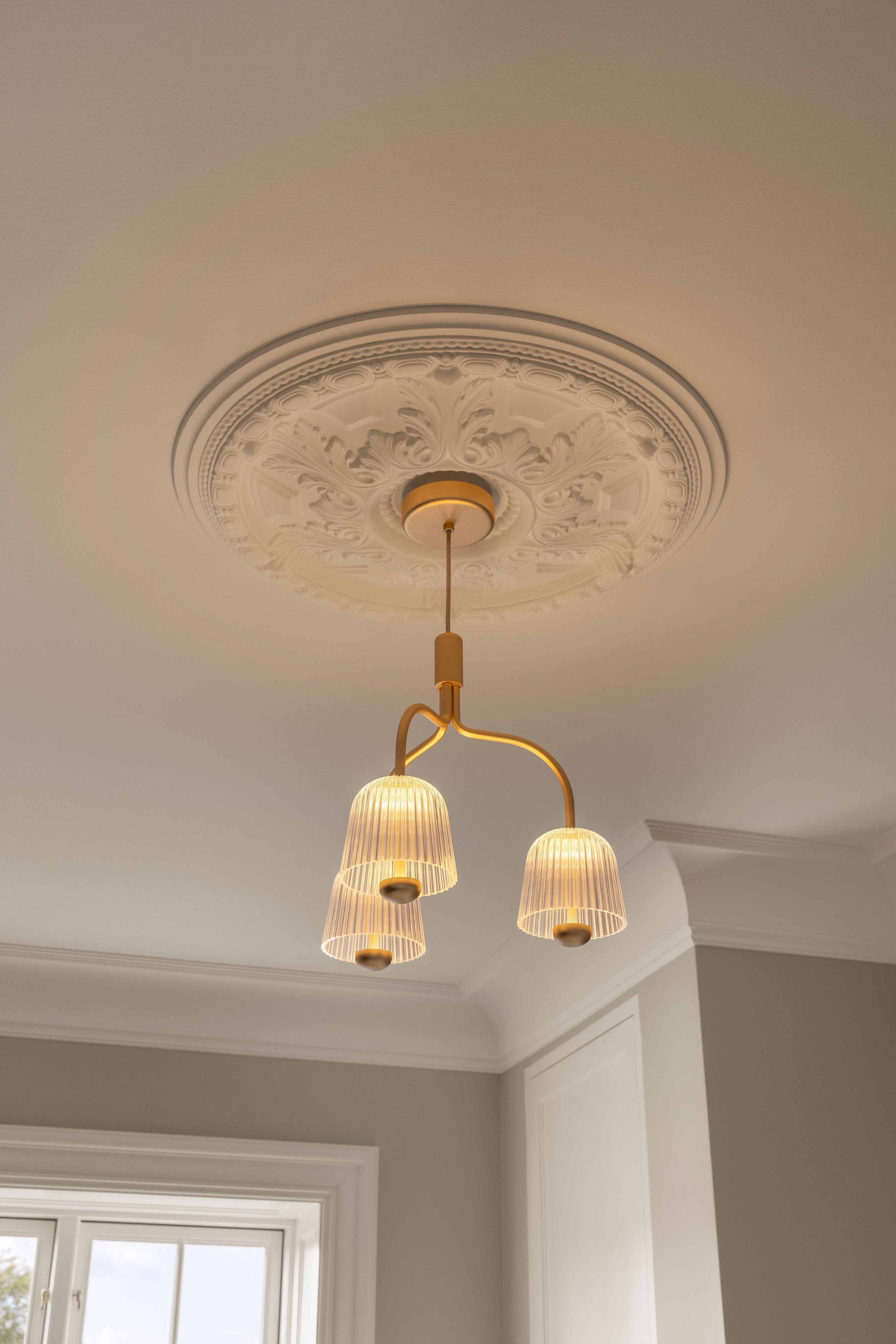 Hanglamp ASTEEA 3 goud met transparant glas