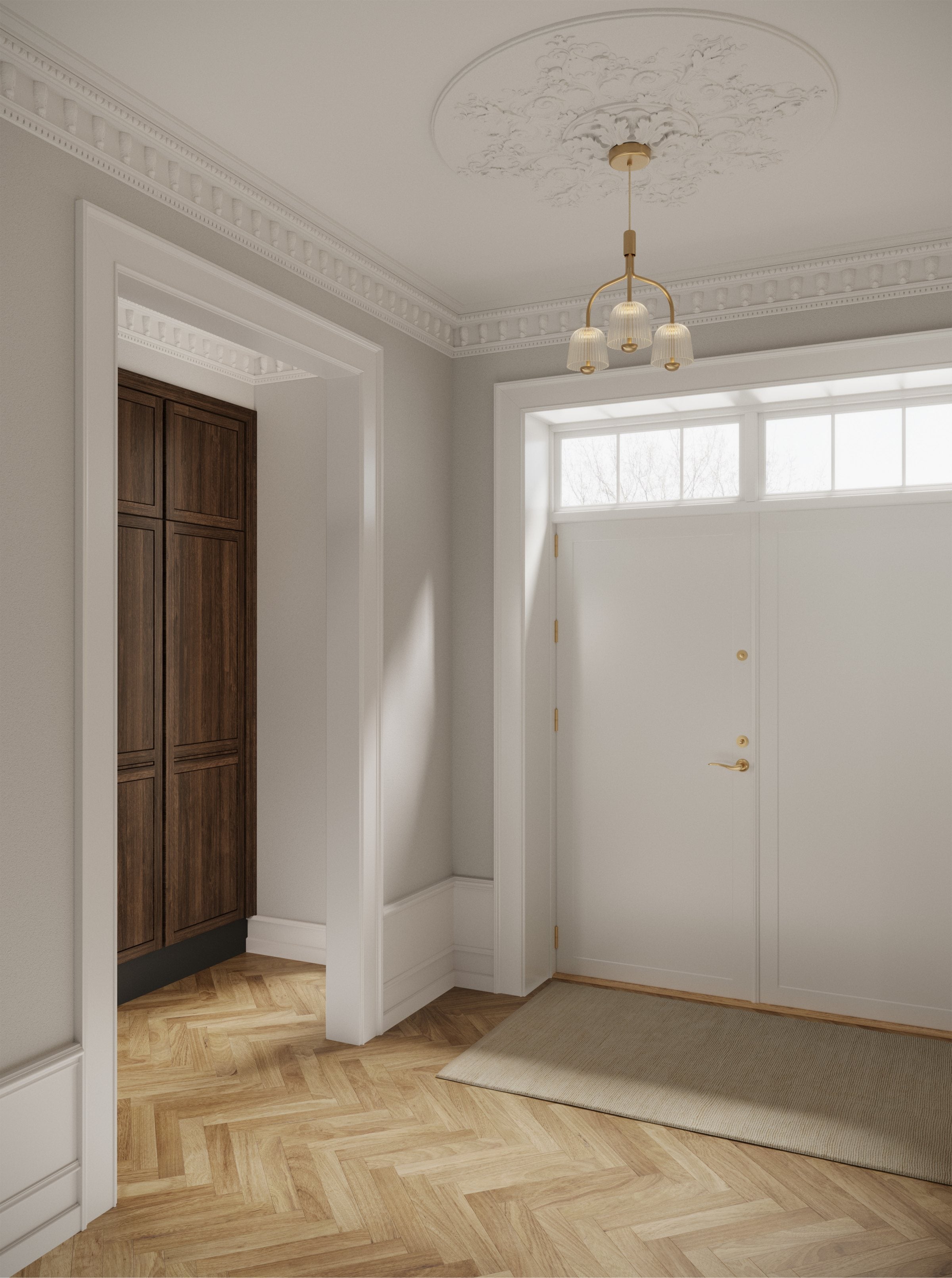 Hanglamp ASTEEA 3 goud met transparant glas
