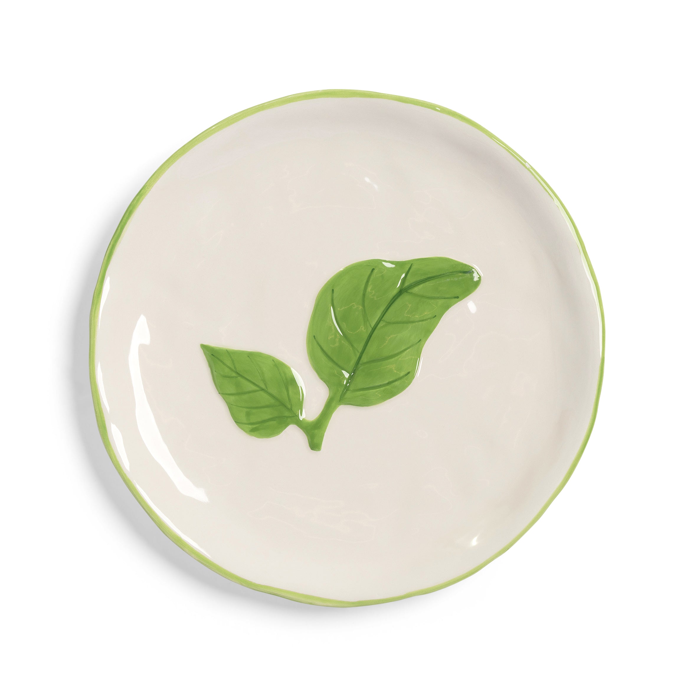 Weißer Durszlak mit grünem Untersetzer BASIL