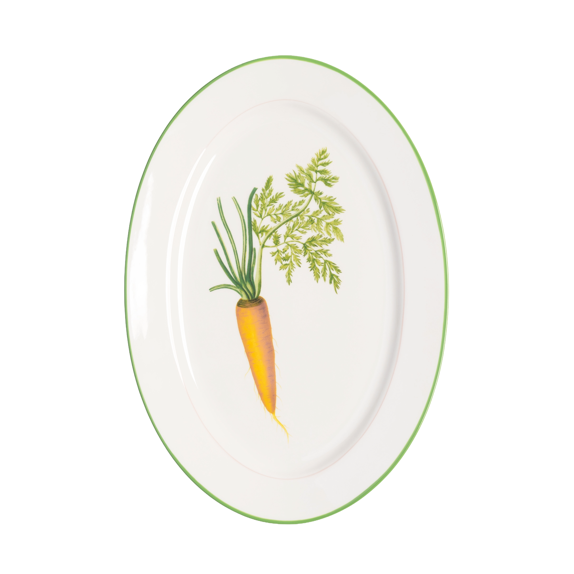 Witte CARROT schaal met groen en oranje