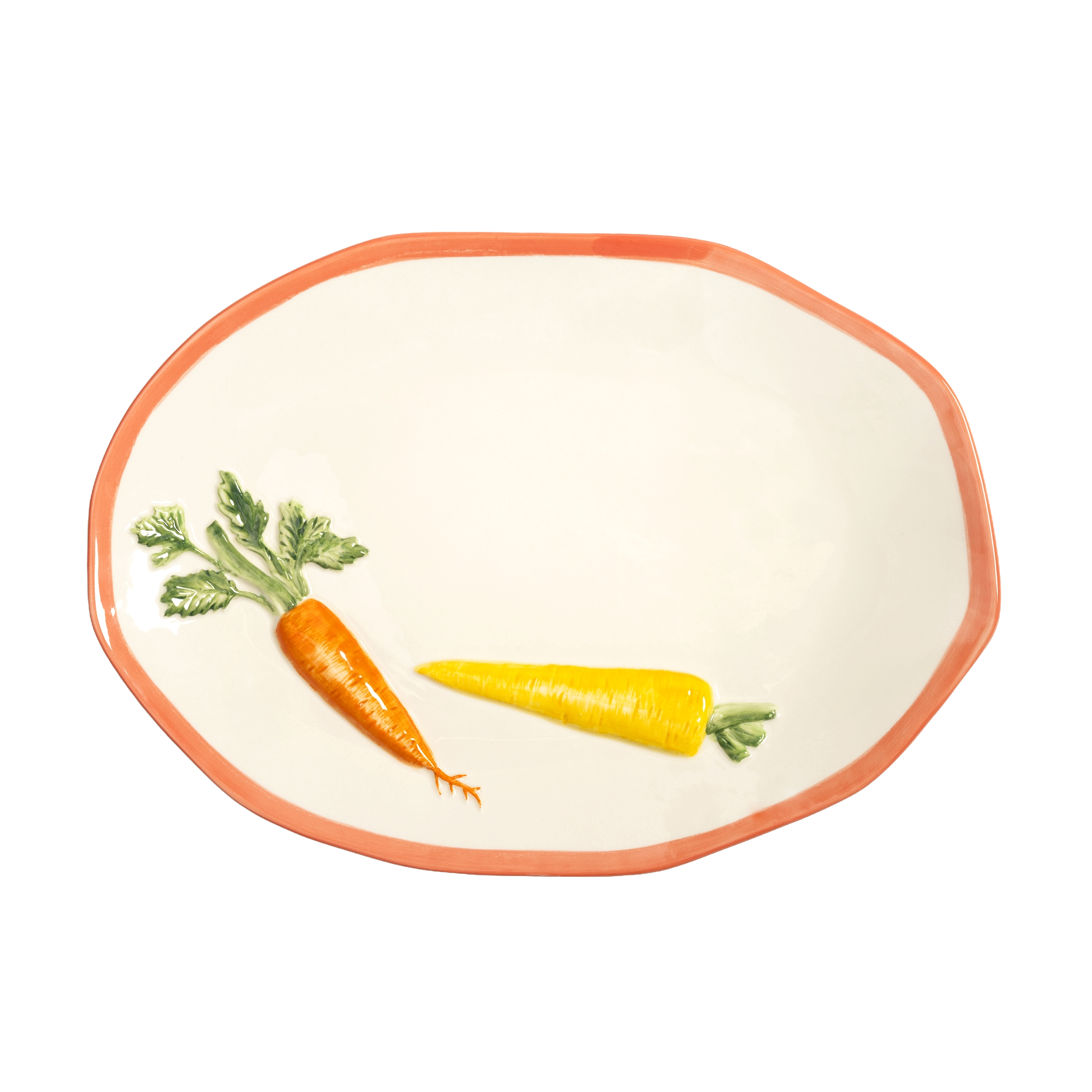 Servierteller CAROTA weiß mit orange und grün