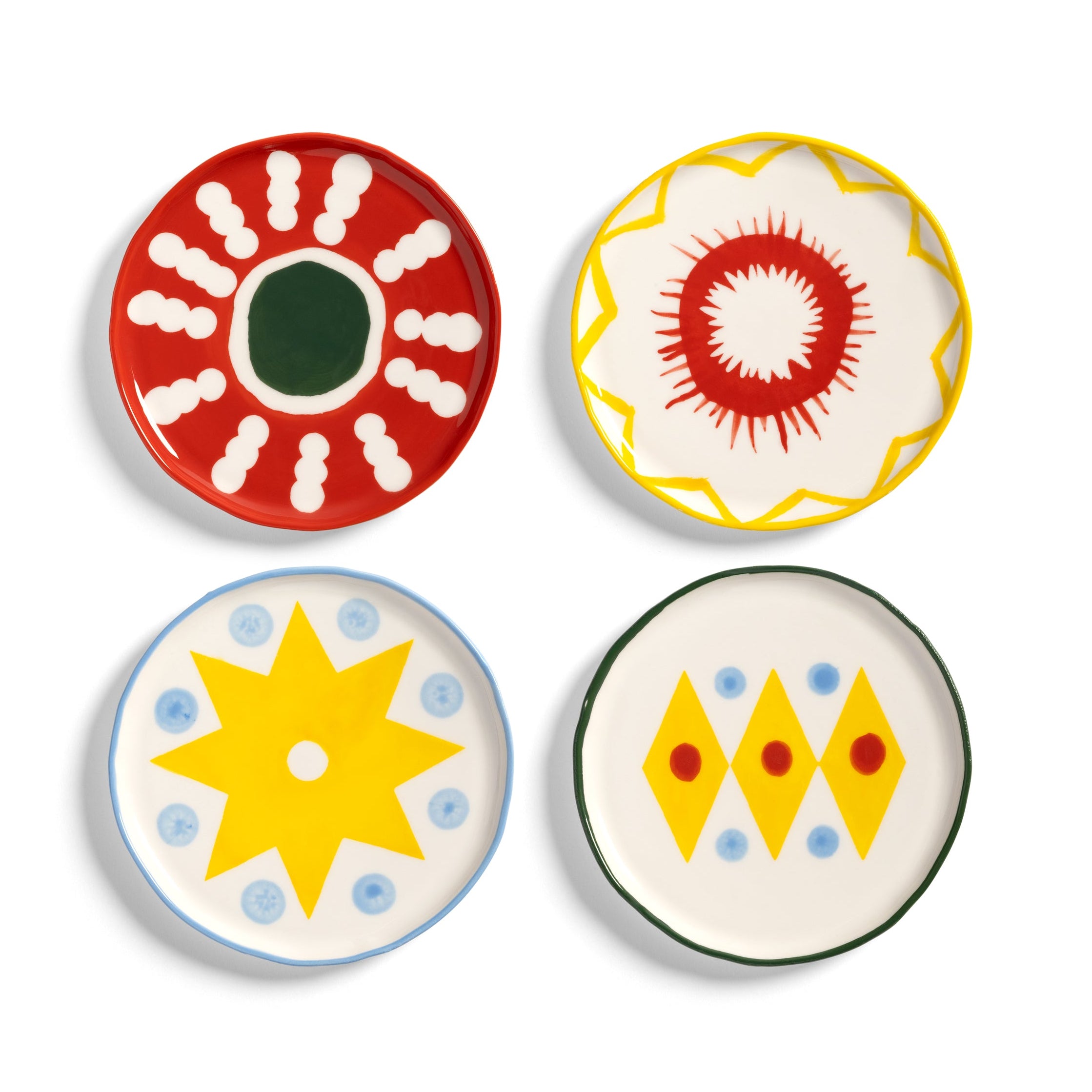 Set van dessertborden FESTIVO kleurrijk porselein