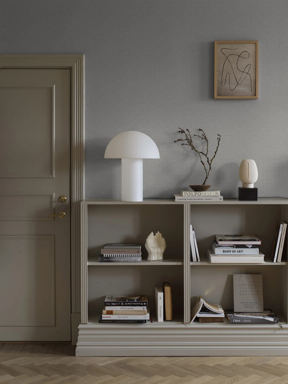 Geometrisch patroonbehang GOLDEN TRELLIS grijs met wit