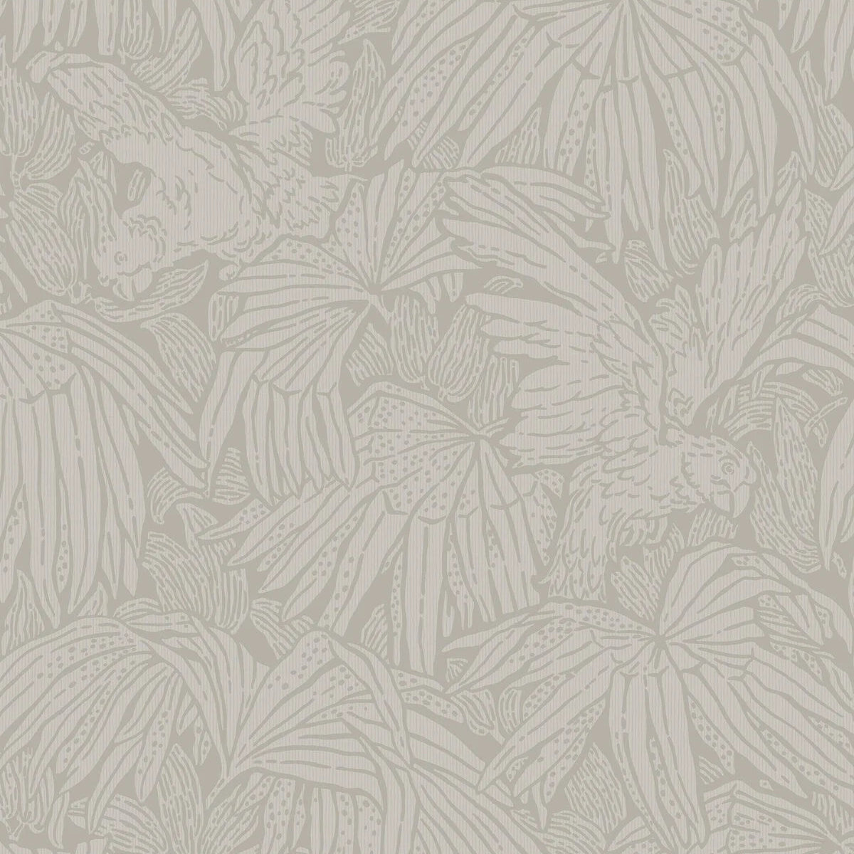 Beige wandtapijt met dierenmotief HIDDEN PARROT met grijs