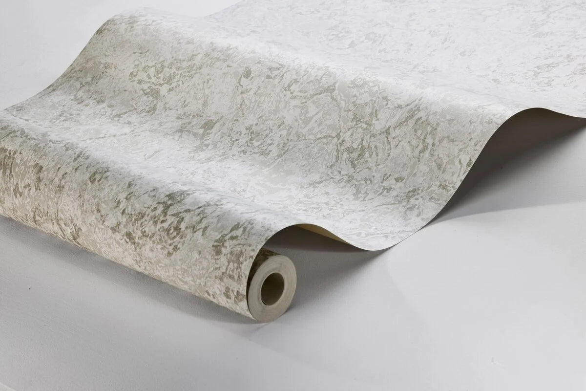 Tapete, die Marmor imitiert, TRAVERTINE, warmes Weiß