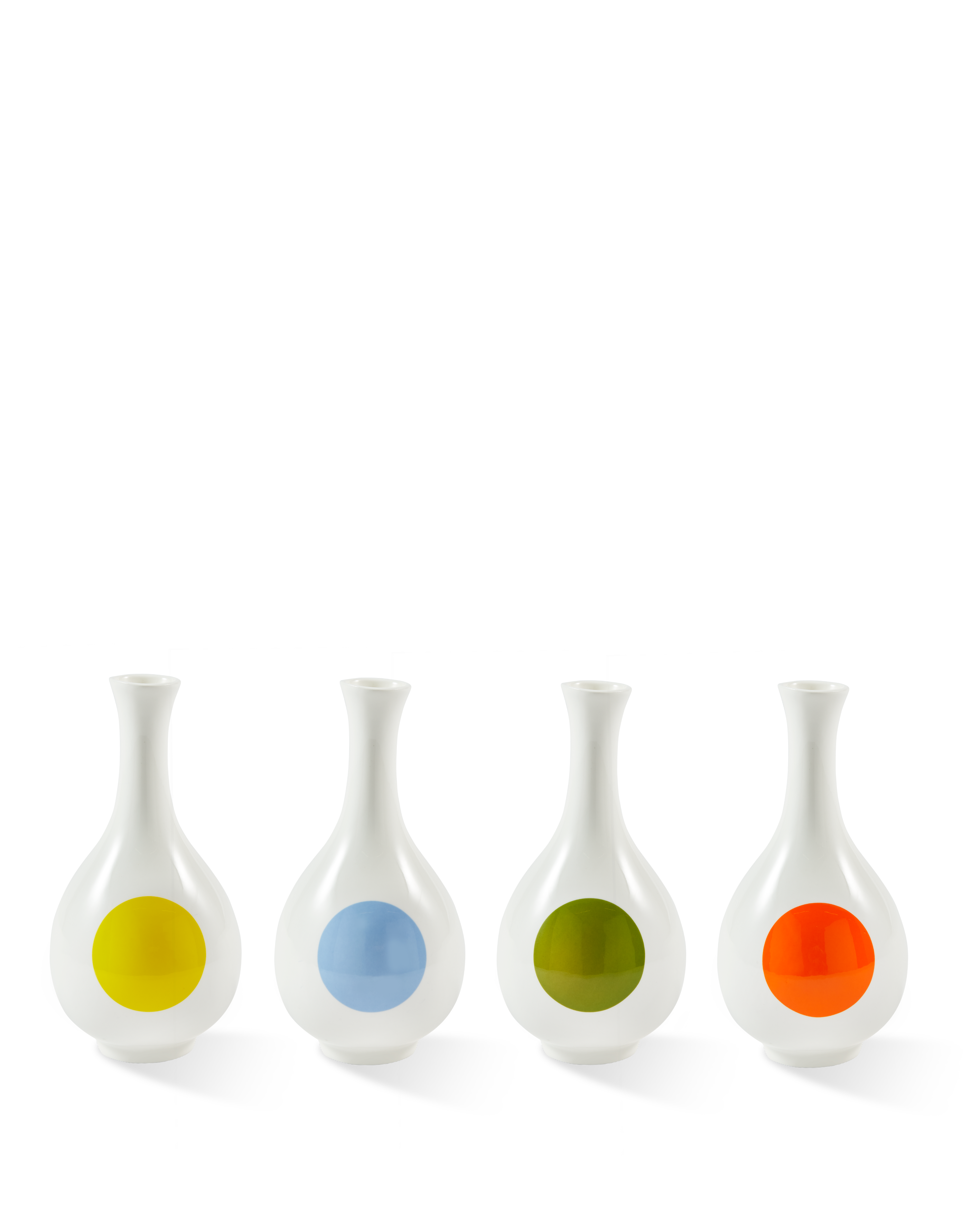 Wazon SMALL BIRD weiß mit Orange und Blau