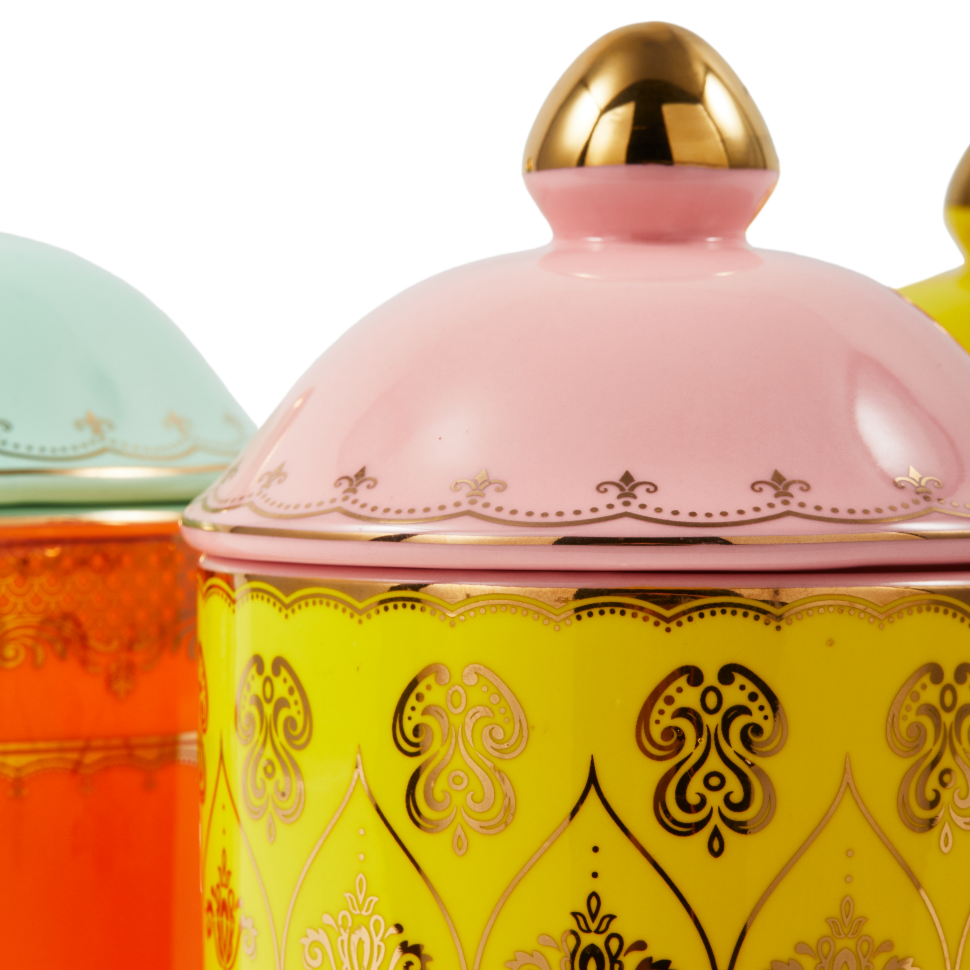 Grandpa Yellow Porcelain Jar with Pink