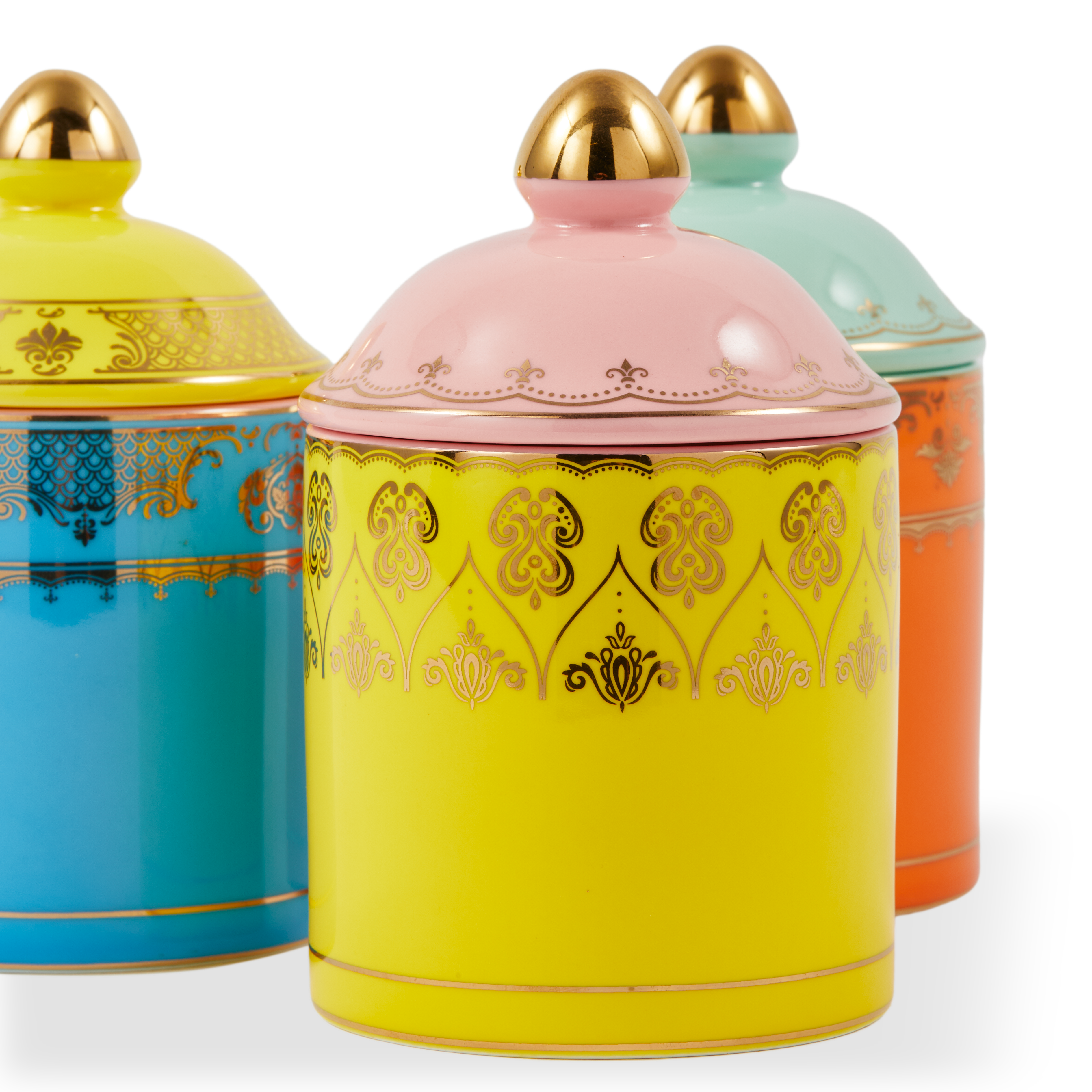 Grandpa Yellow Porcelain Jar with Pink