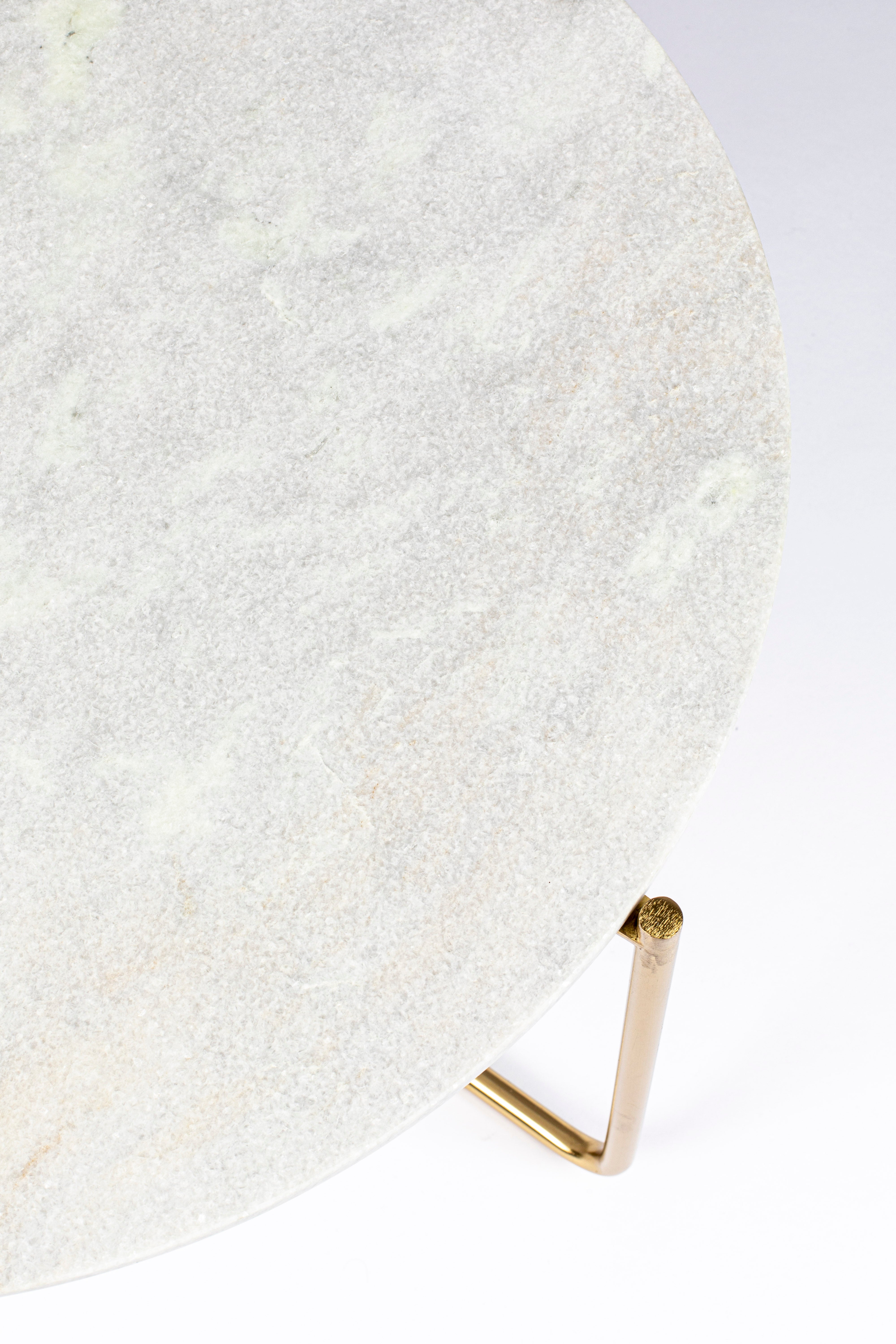 Salontafel TIMPA wit marmer met gouden basis