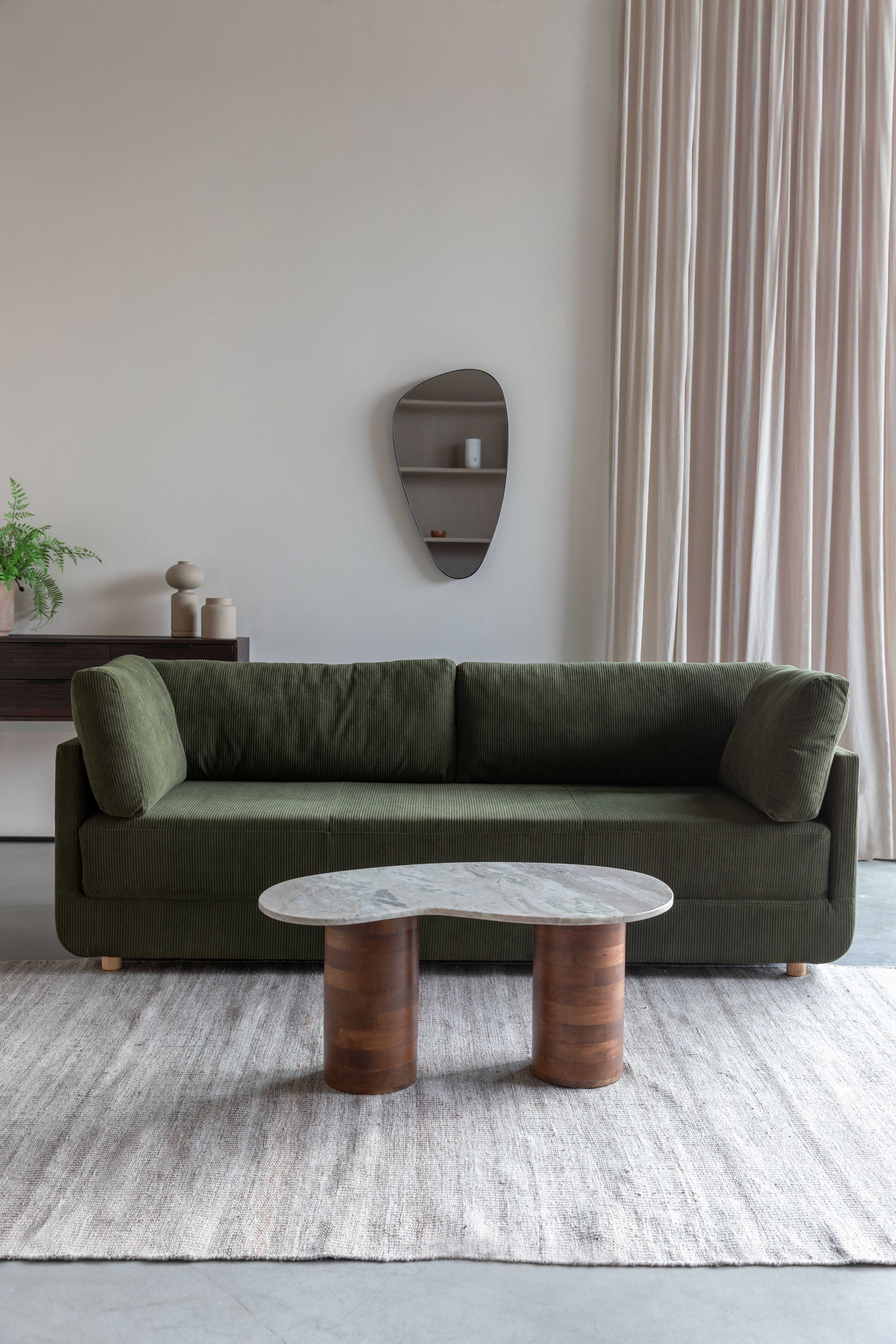 PELI Coffee Table Marble with Mango Wood