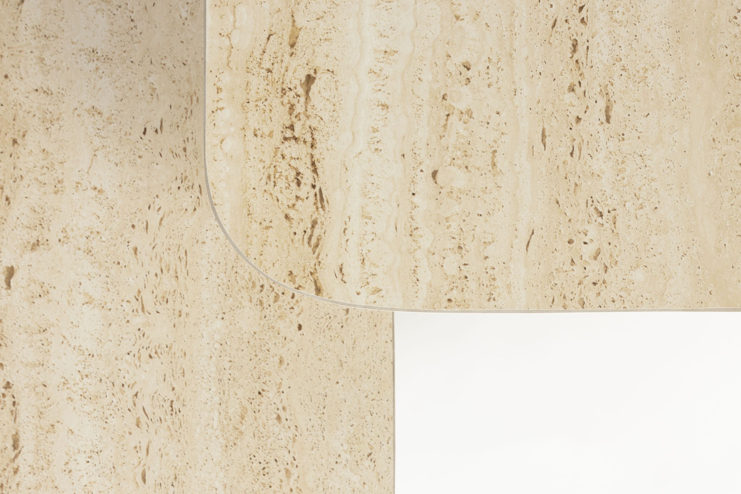 Schwarzer Balken -Tisch mit einem beige Top