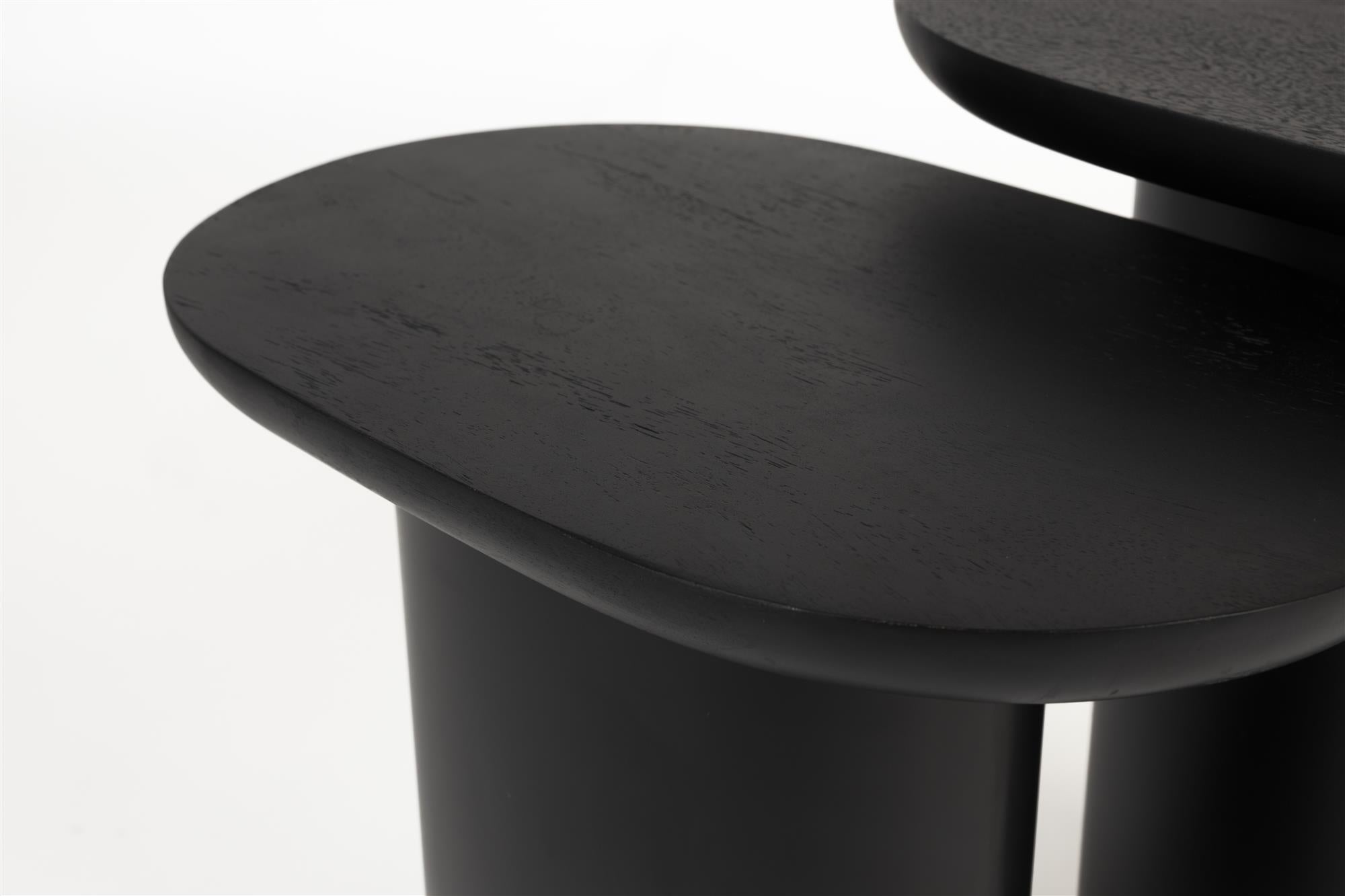 Set of side tables BELA black mango wood