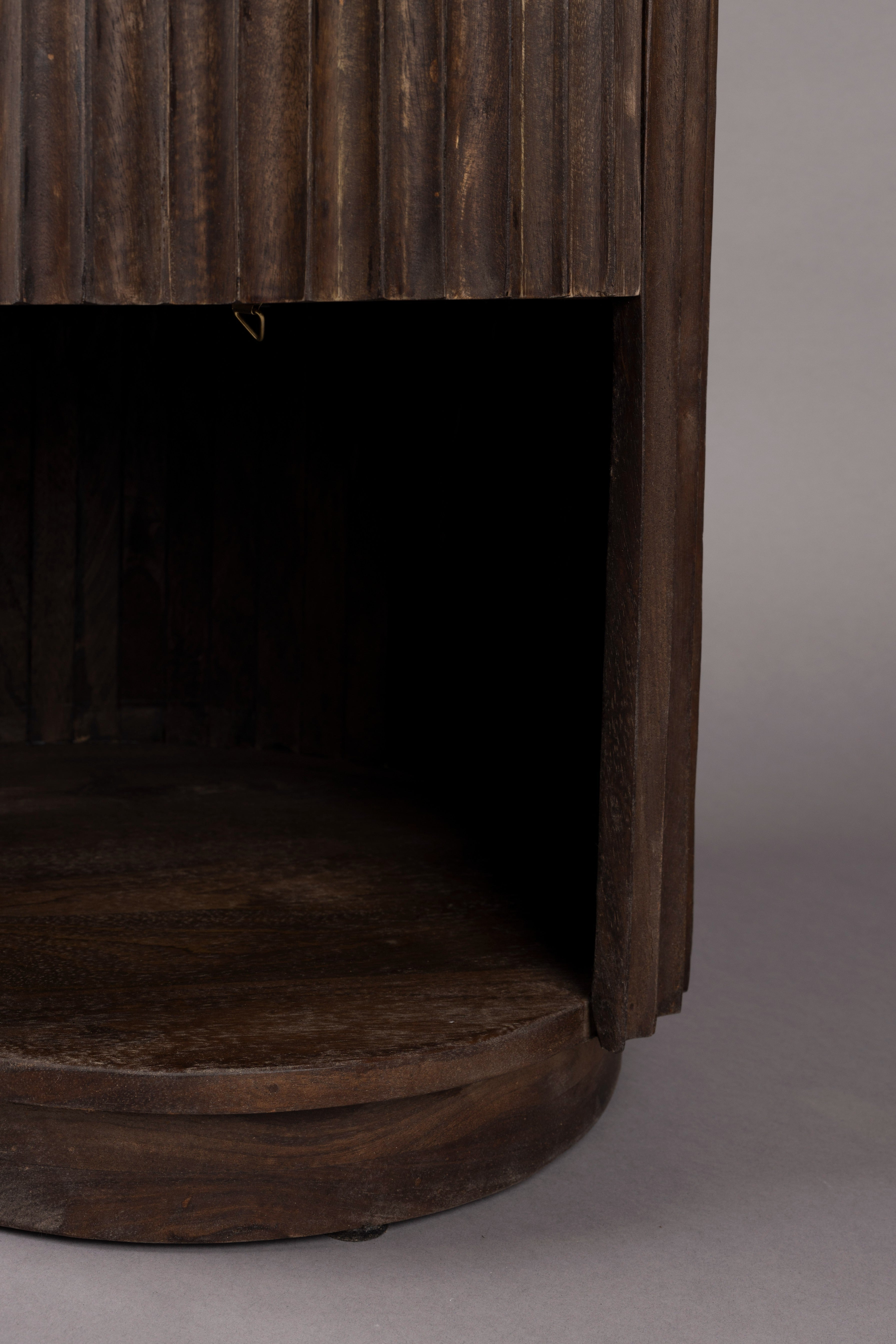 Zijtafel MARLOW travertijn met houten basis