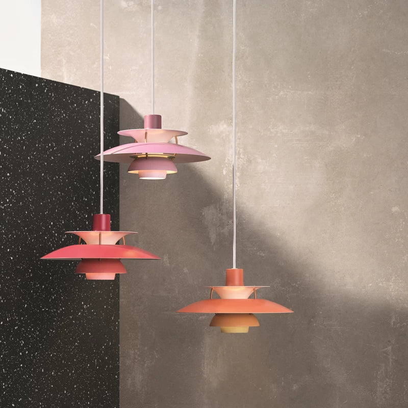 PH 5 pendant lamp in shades of pink