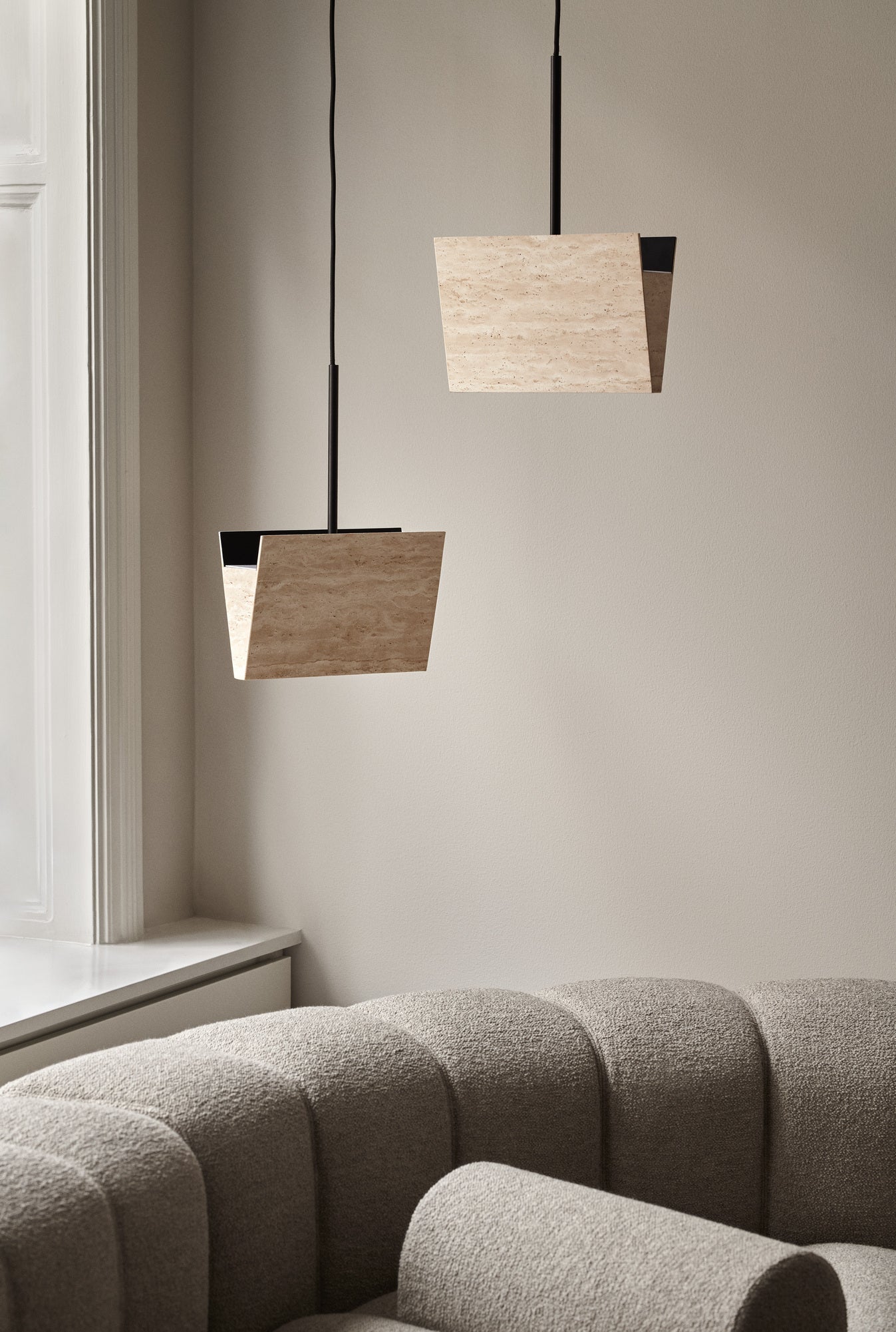 Travertine hanging lamp