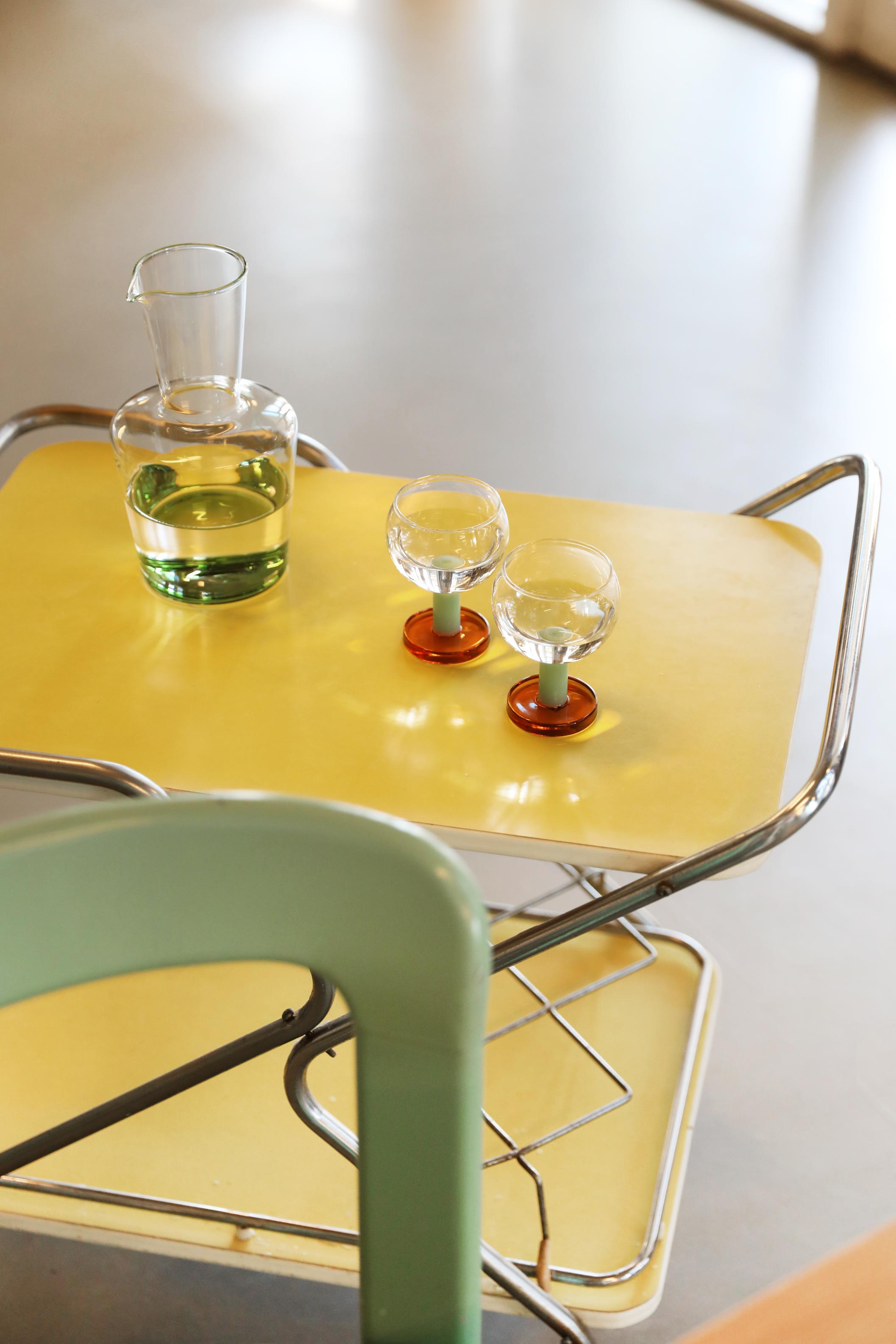 Set van CANTINE amberkleurige glazen met groen