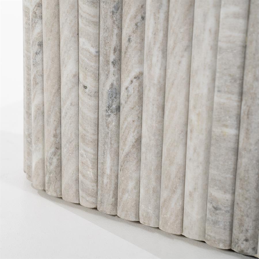 Couchtisch DORIQUE aus Mangoholz und grauem Marmor