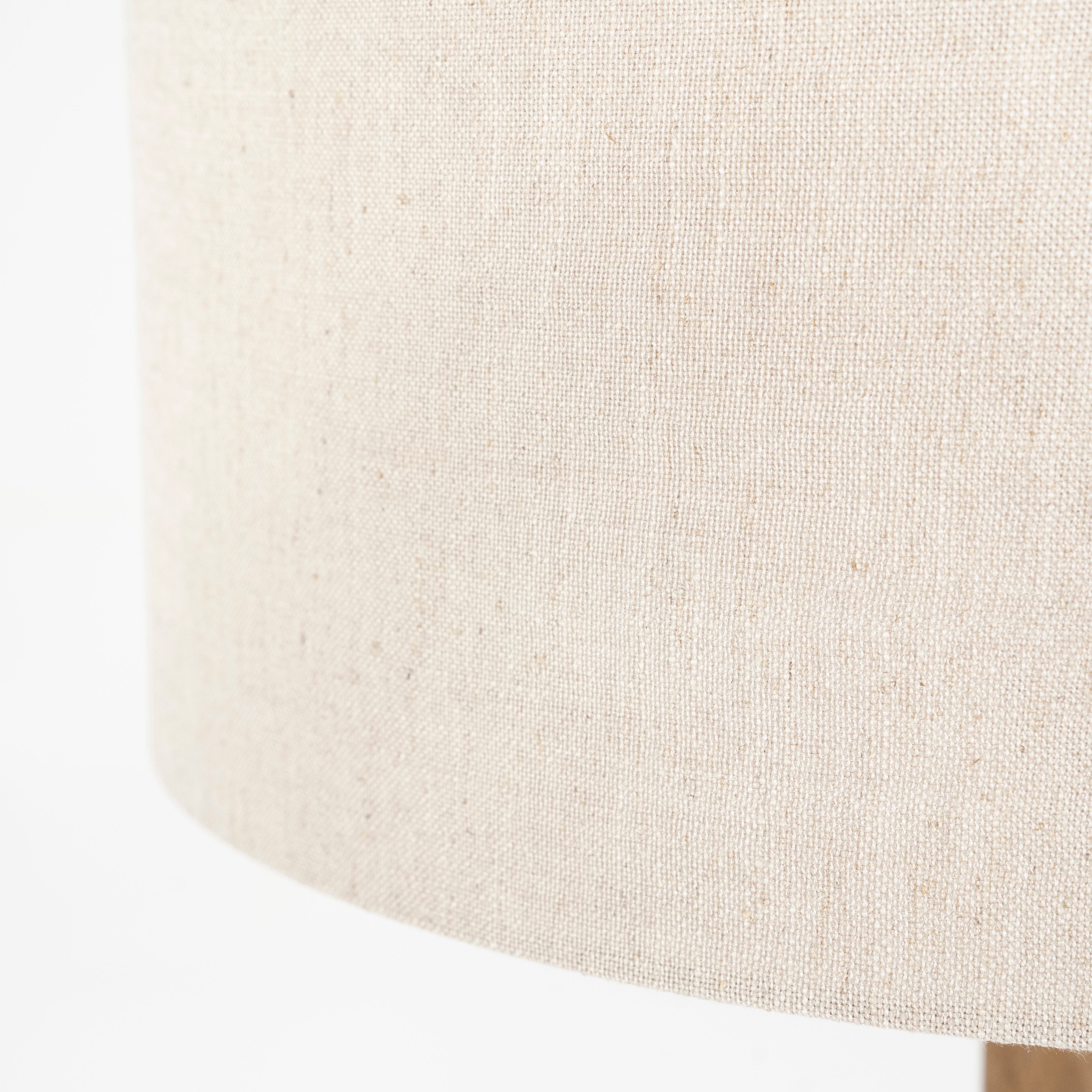 RINE mango wood floor lamp with cream shade