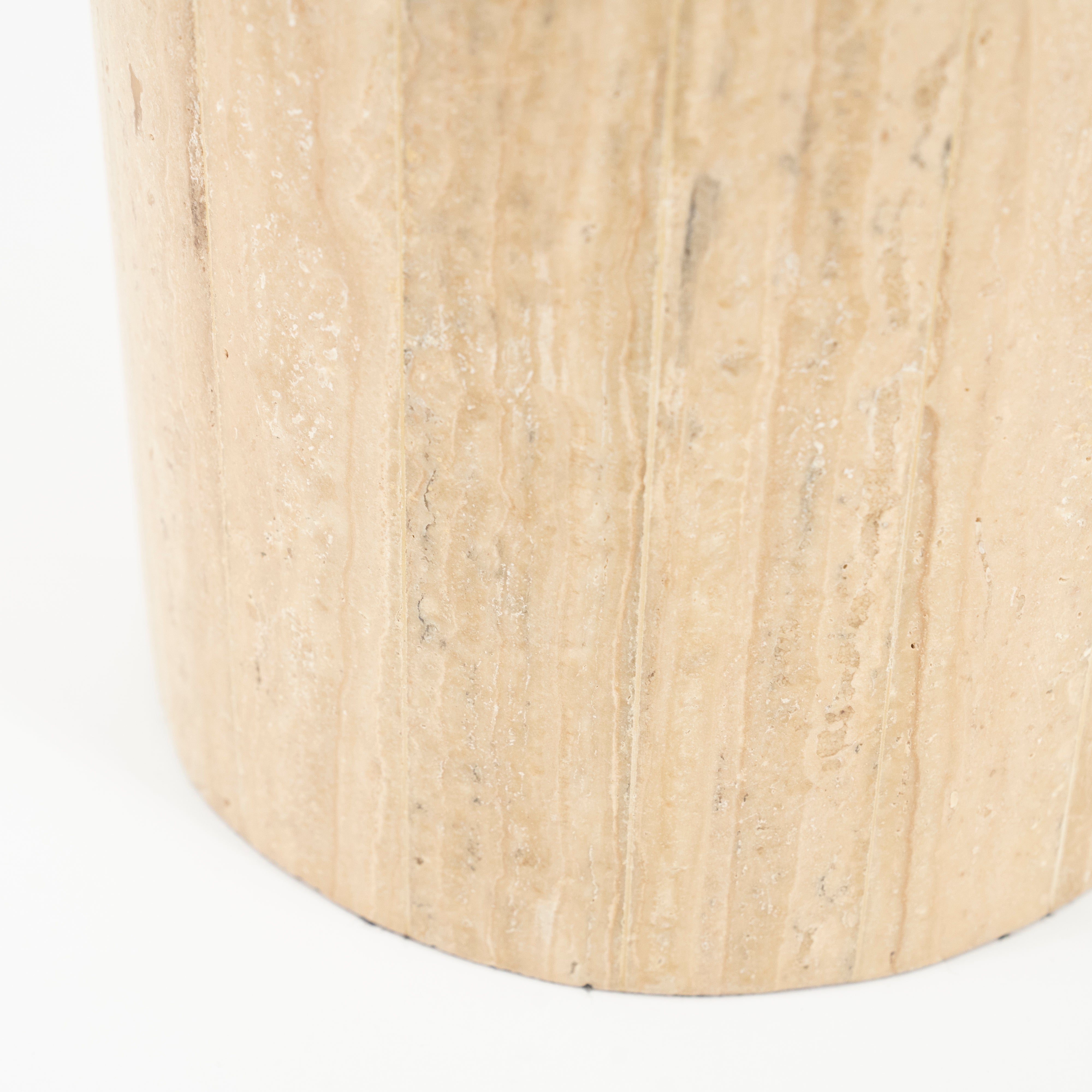 Stehlampe AMARA Travertin mit beigem Schirm