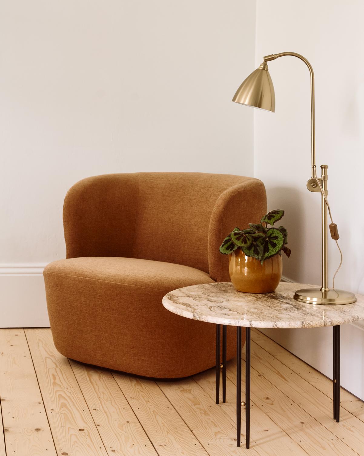 IOI travertine coffee table with black base