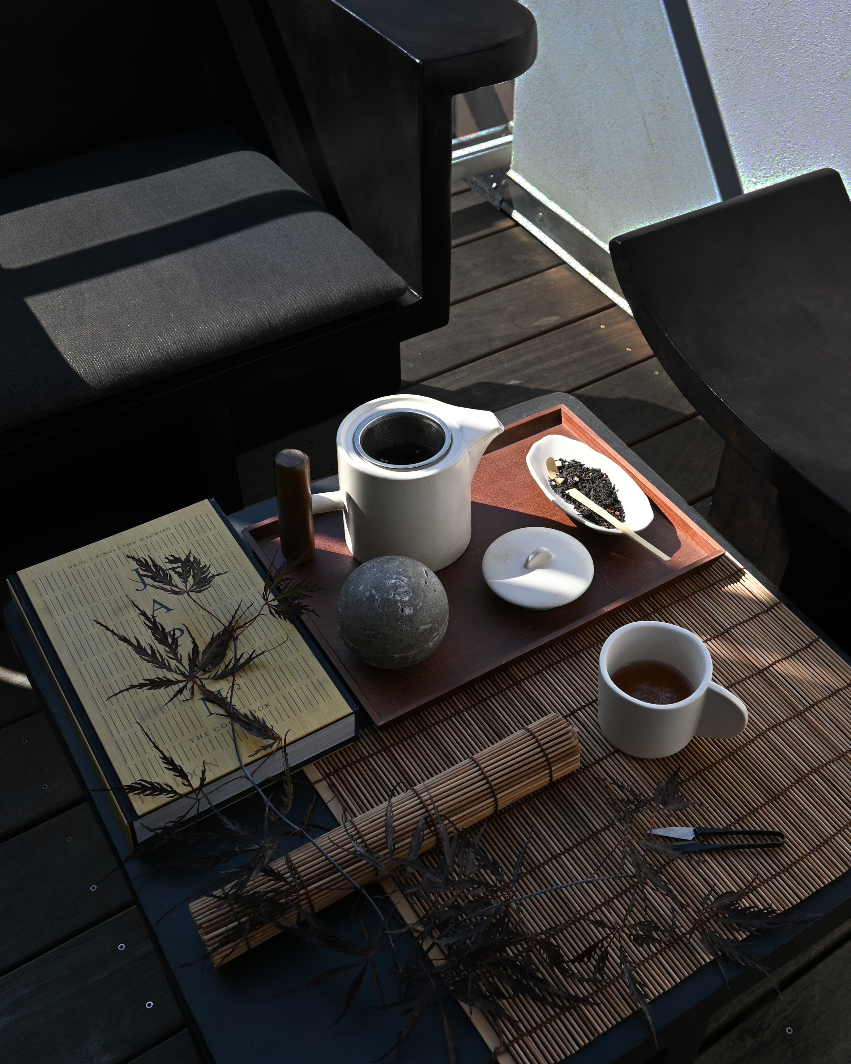 Native White Stoneware Teapot