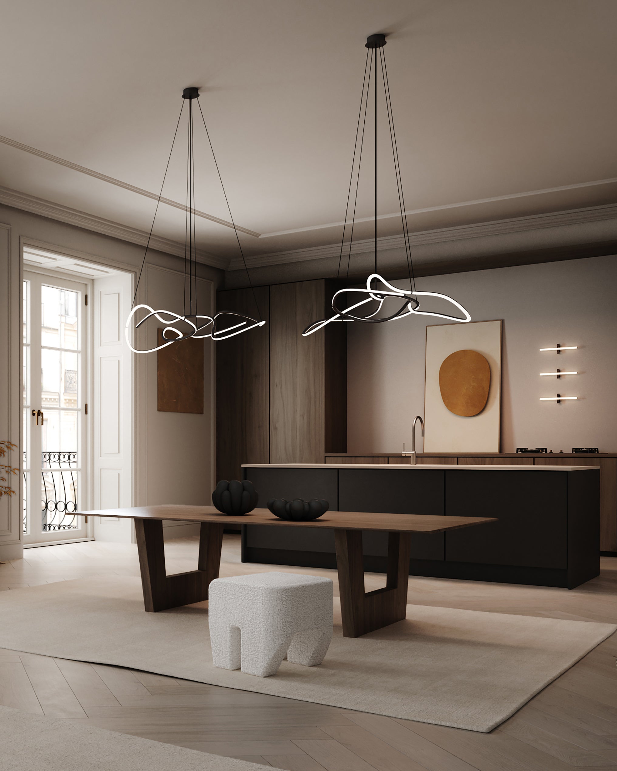 Zwarte GHOST kroonluchter