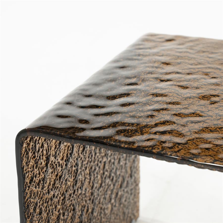 Zijtafel RIPPLE donkerbruin glas