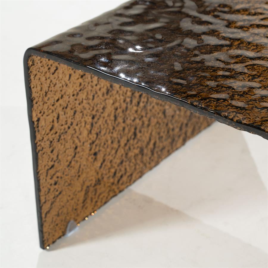 Couchtisch RIPPLE dunkelbraunes Glas