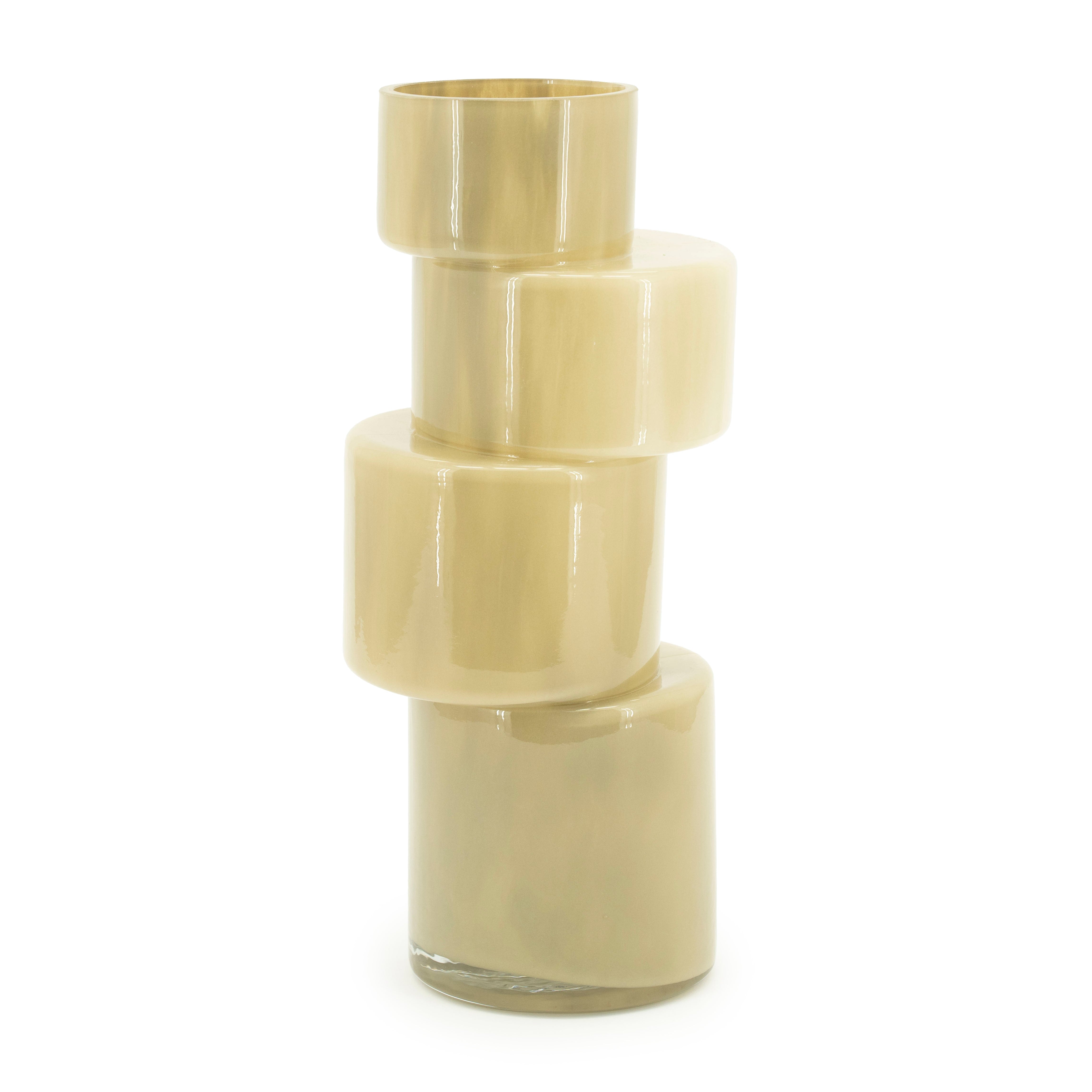 Beige glass vase PILA