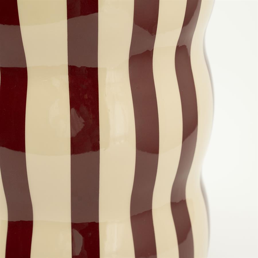 CANDICE bordeauxkleurige bijzettafel met crème