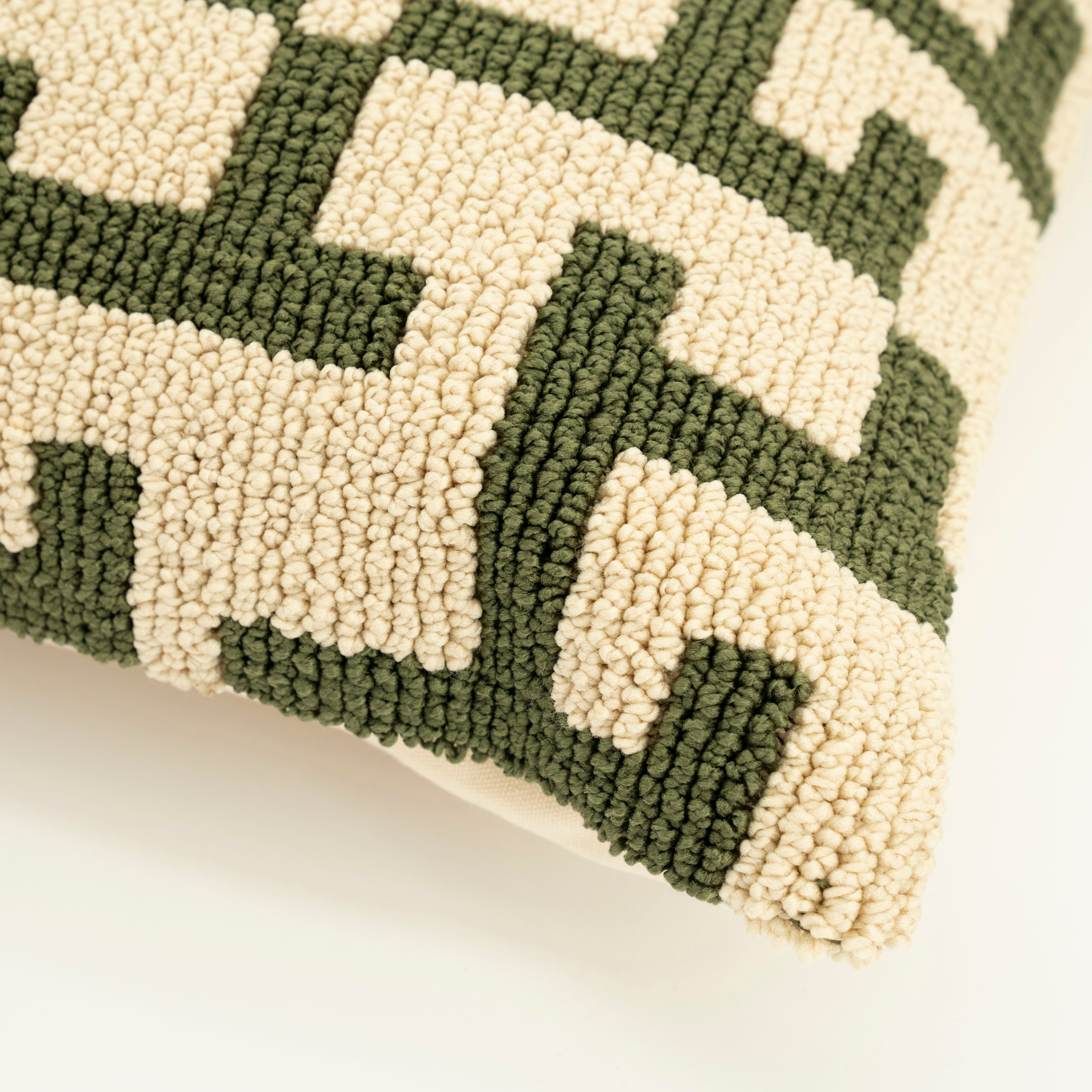ZIGGY kussen groen met beige