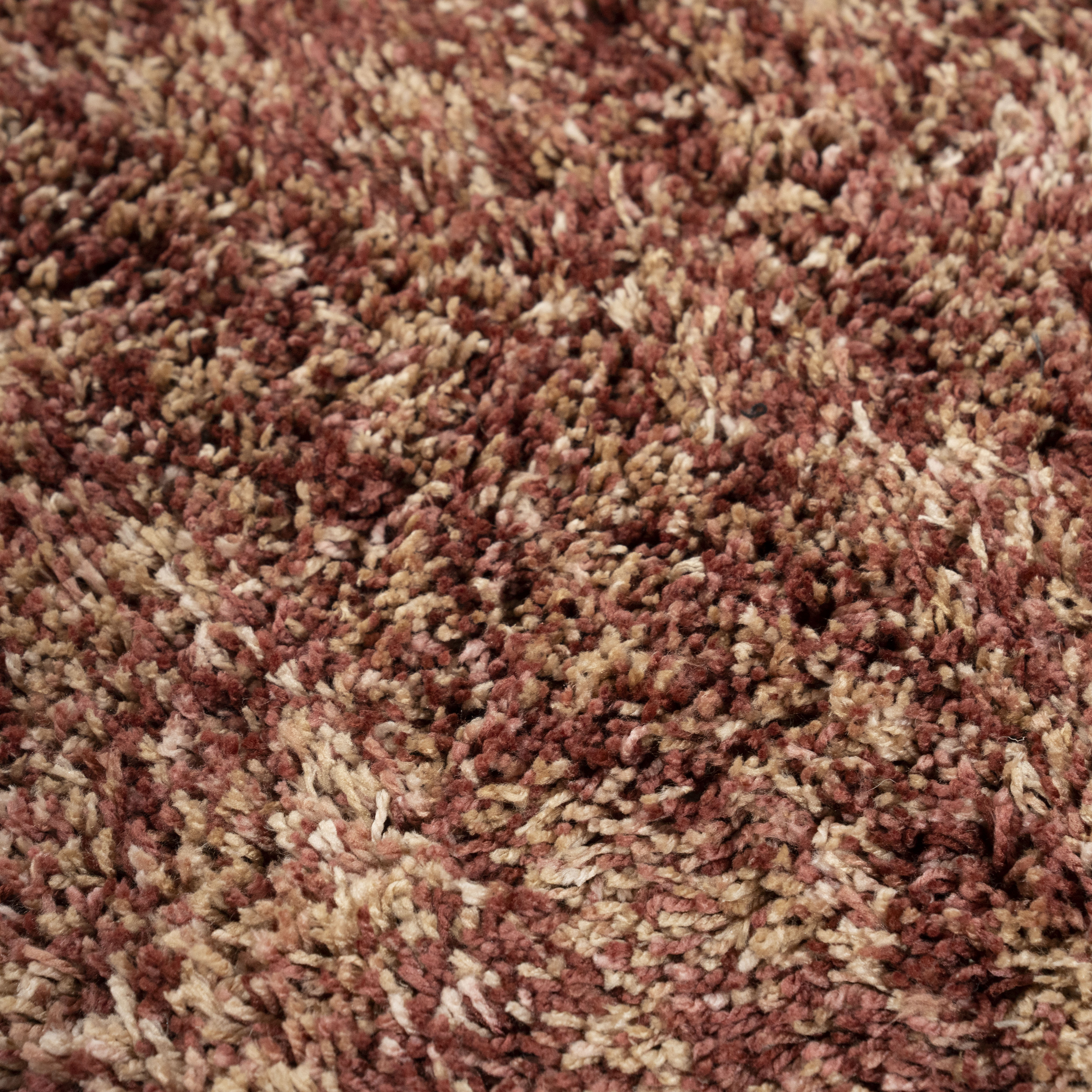 Vloerkleed MIXI bordeauxrood met lange haren