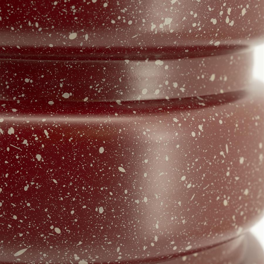 SPATTER burgundy side table