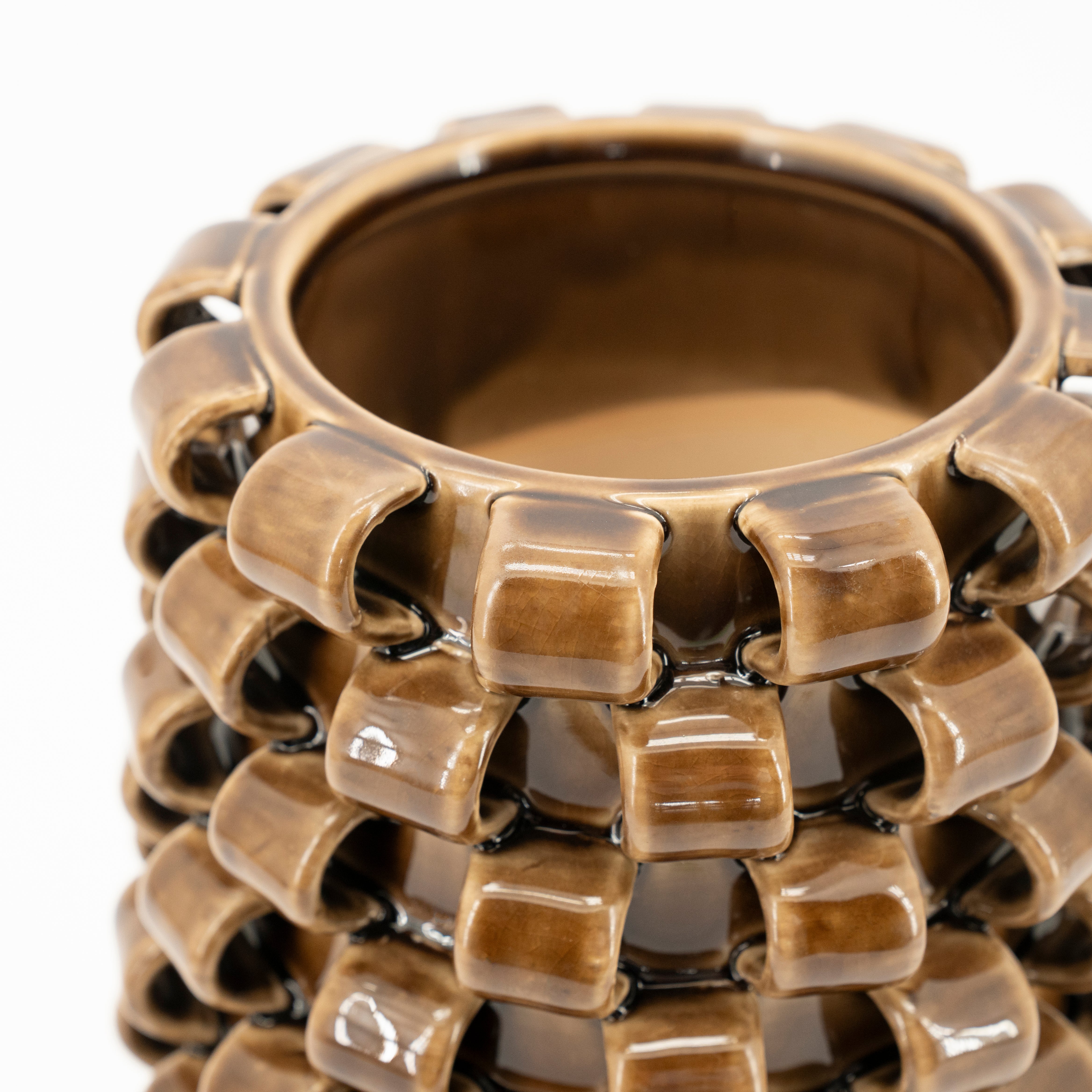 Vase LOOPA braun Keramik