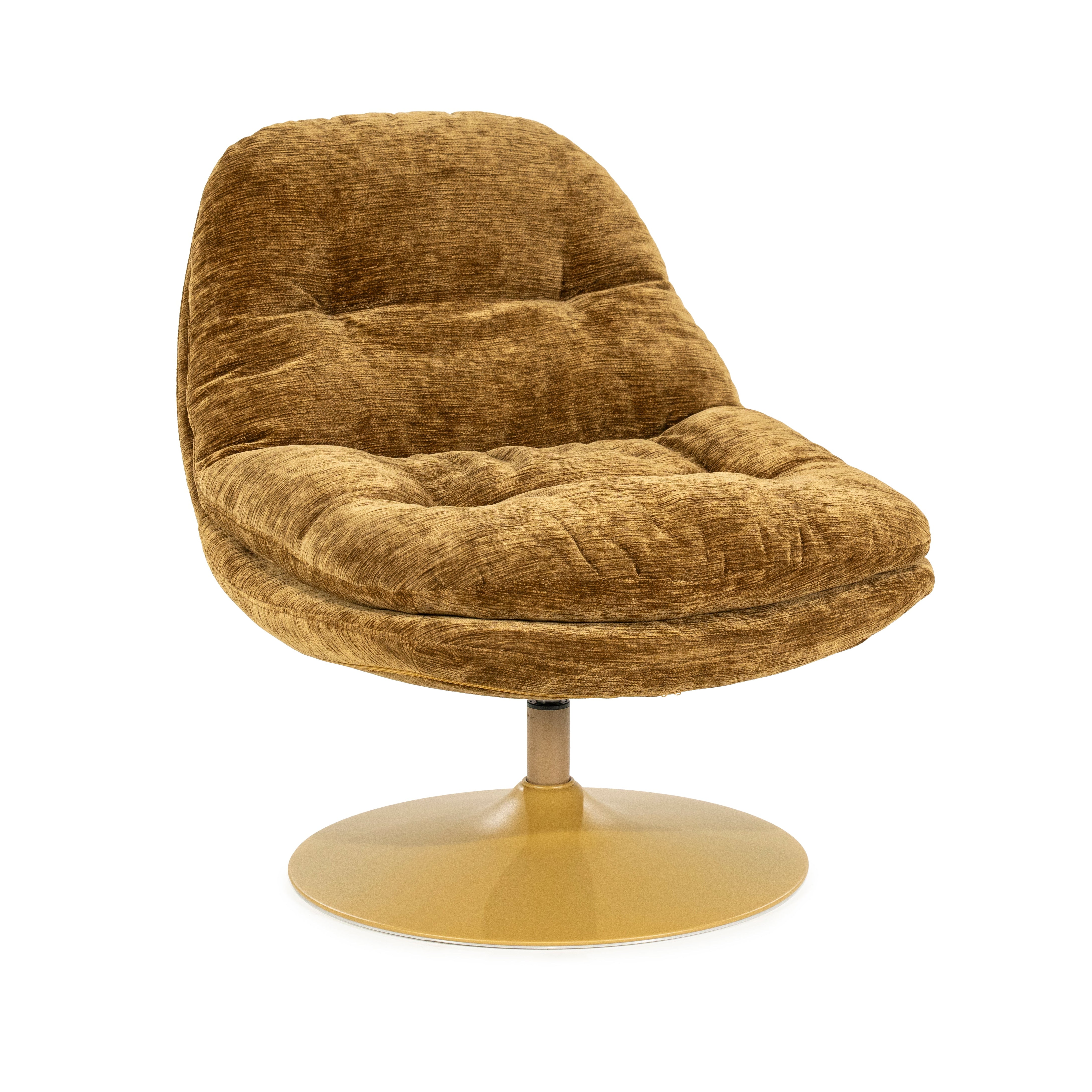 TROMBA mustard swivel armchair