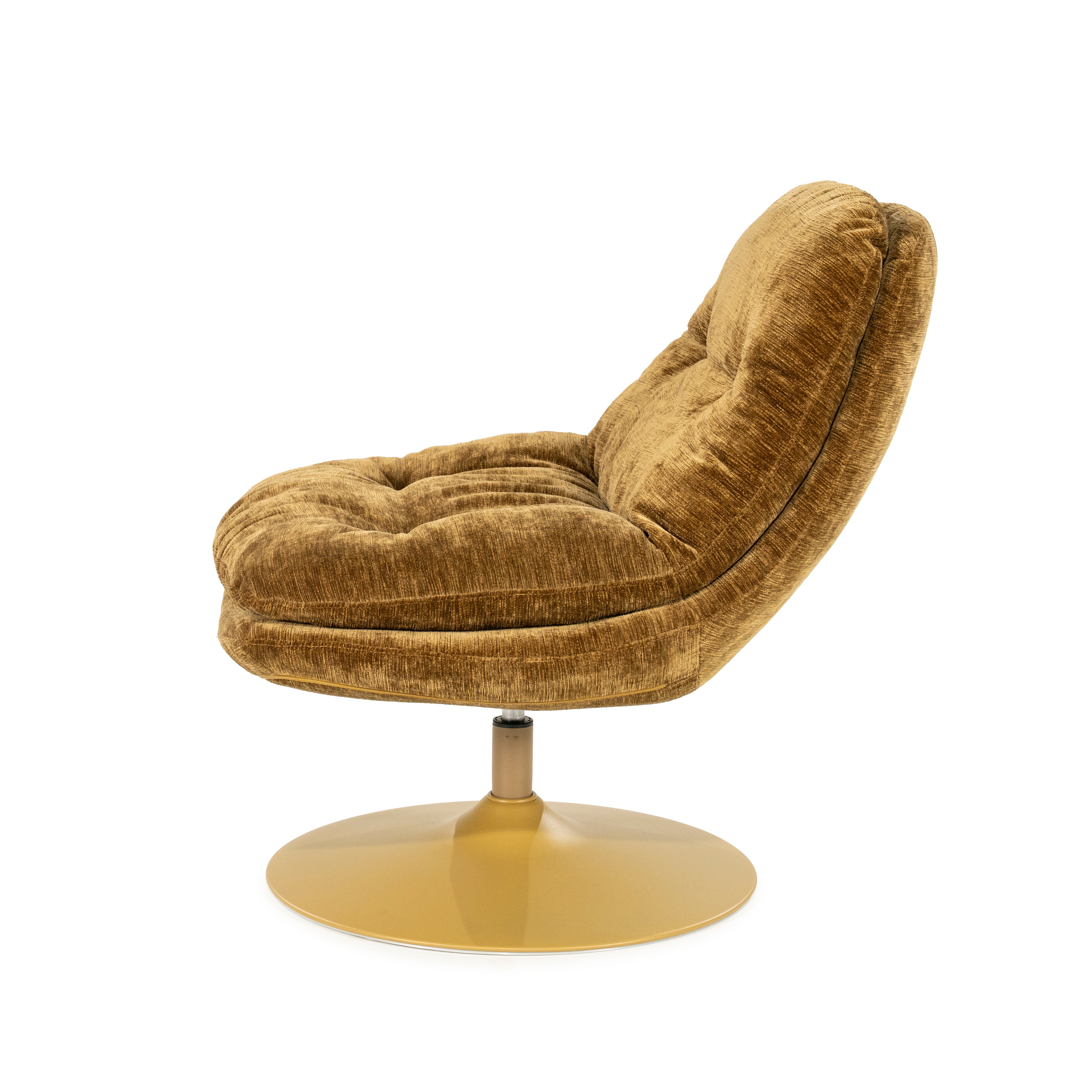 TROMBA mustard swivel armchair