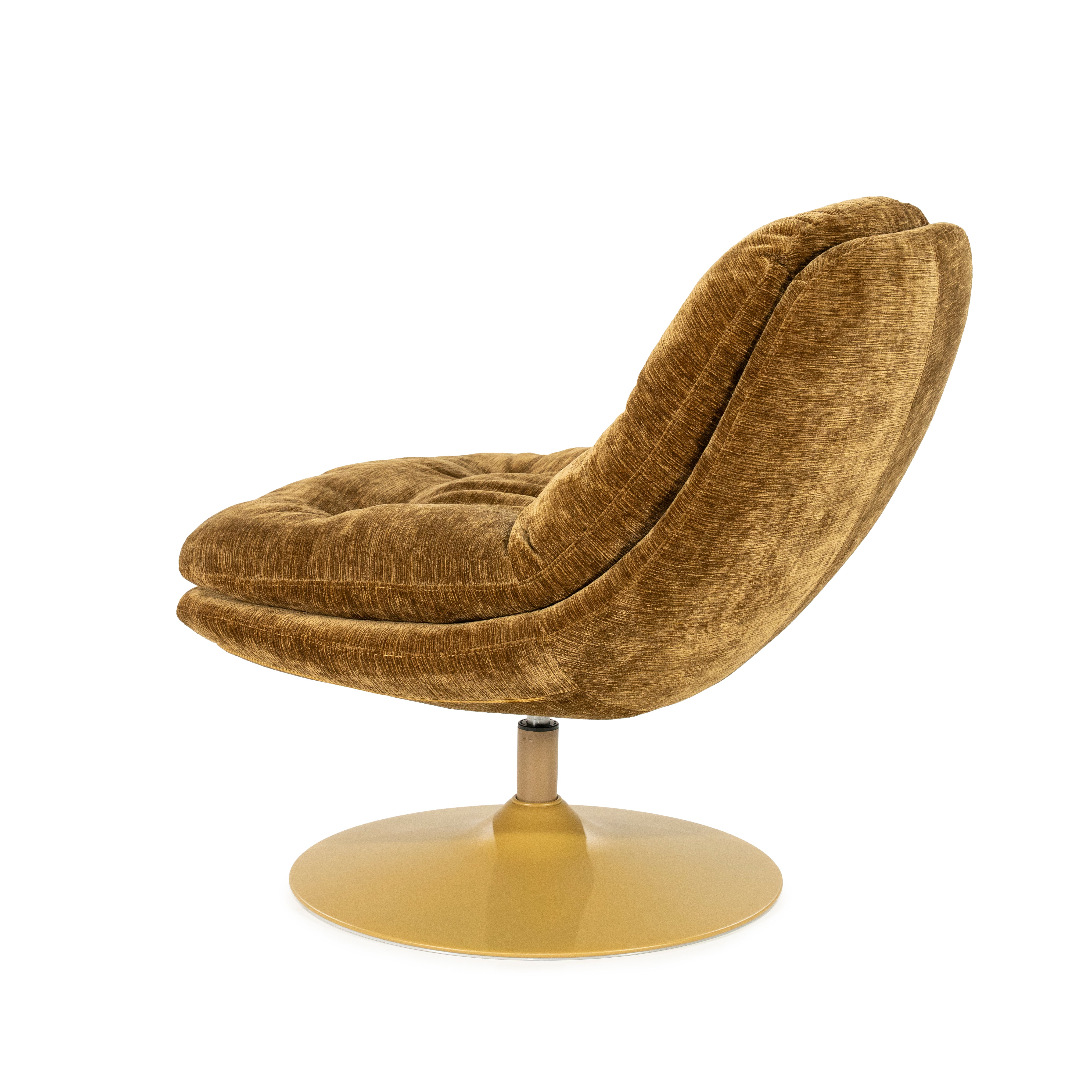 TROMBA mustard swivel armchair