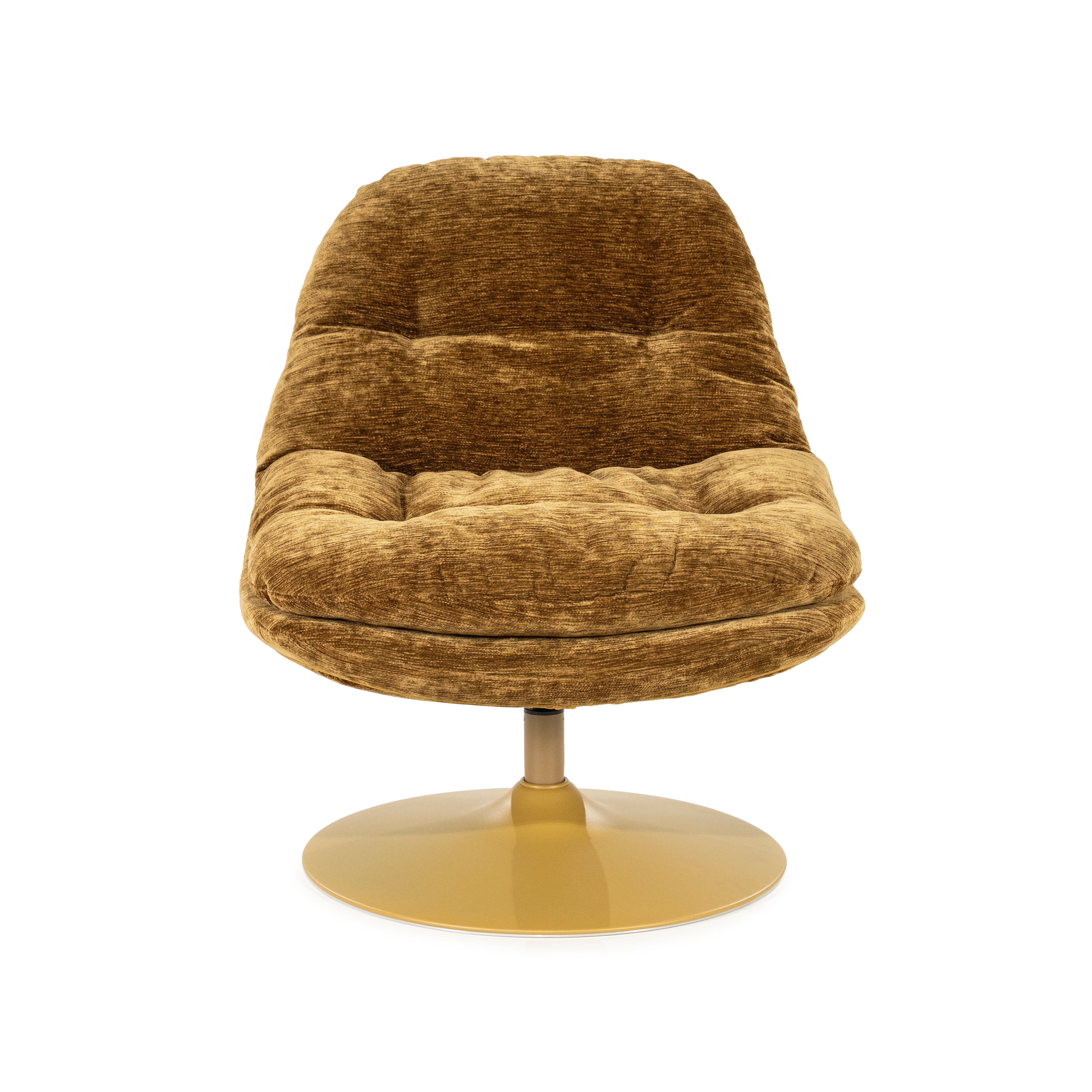 TROMBA mustard swivel armchair