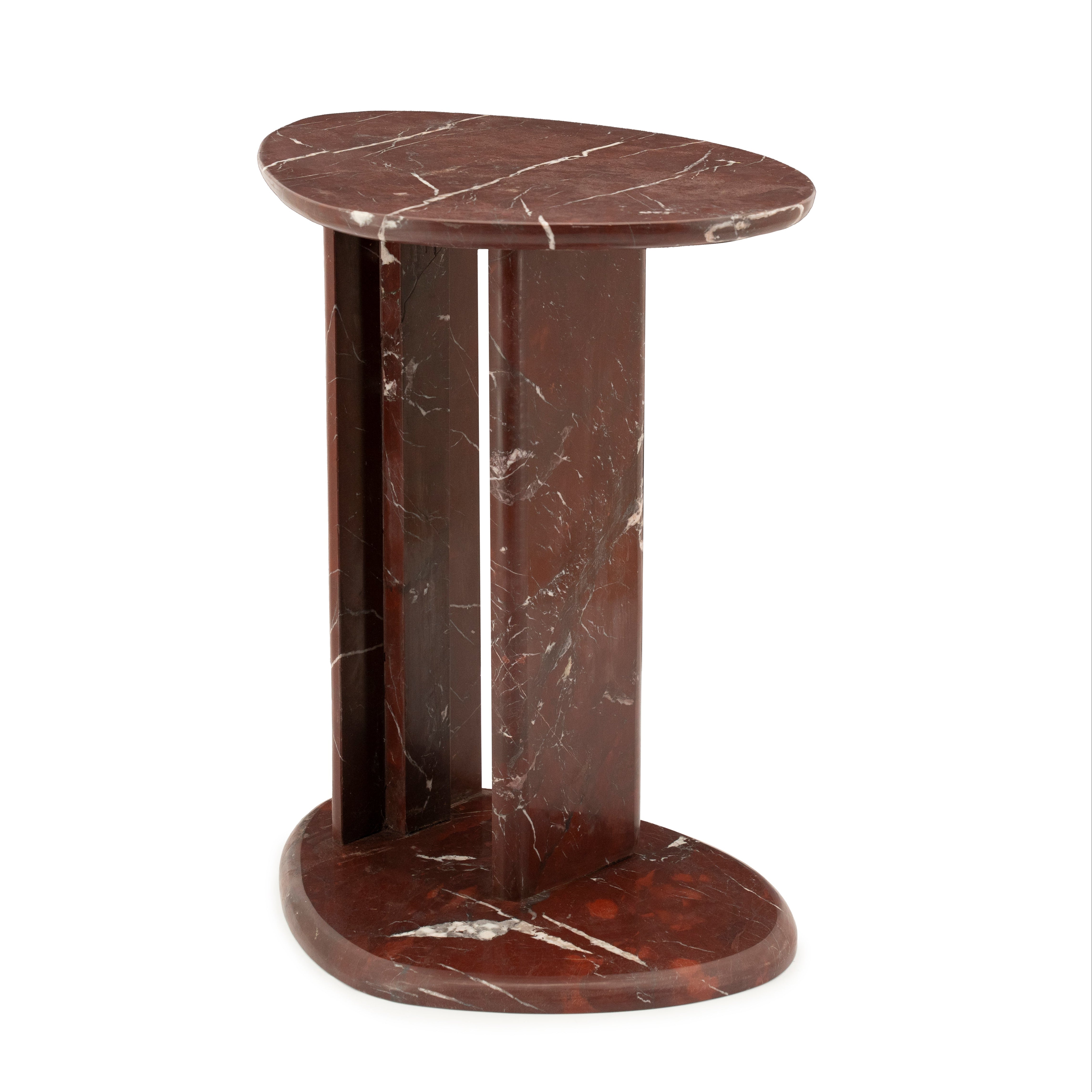LIOR burgundy marble side table