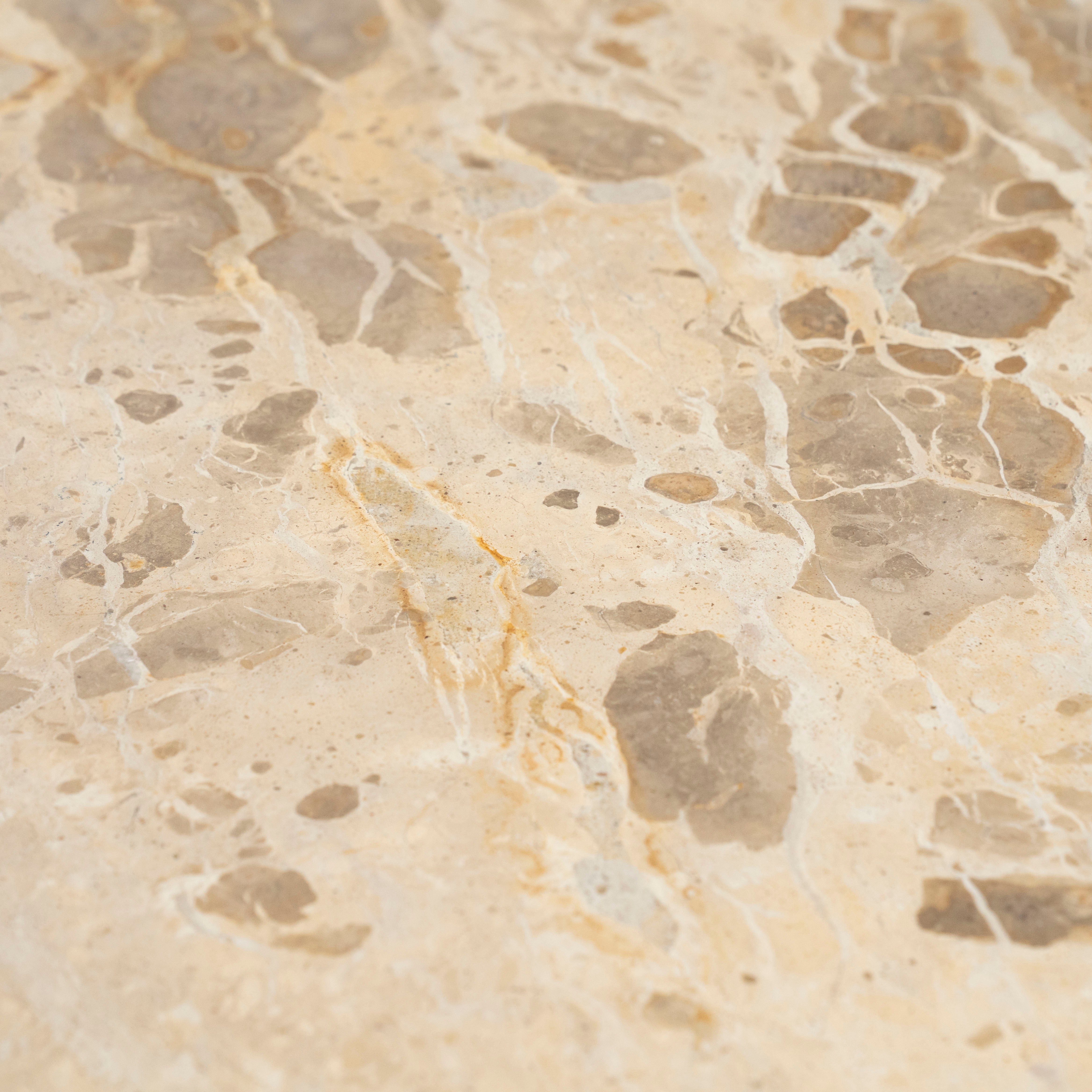 MARNISH coffee table marble with mango wood base