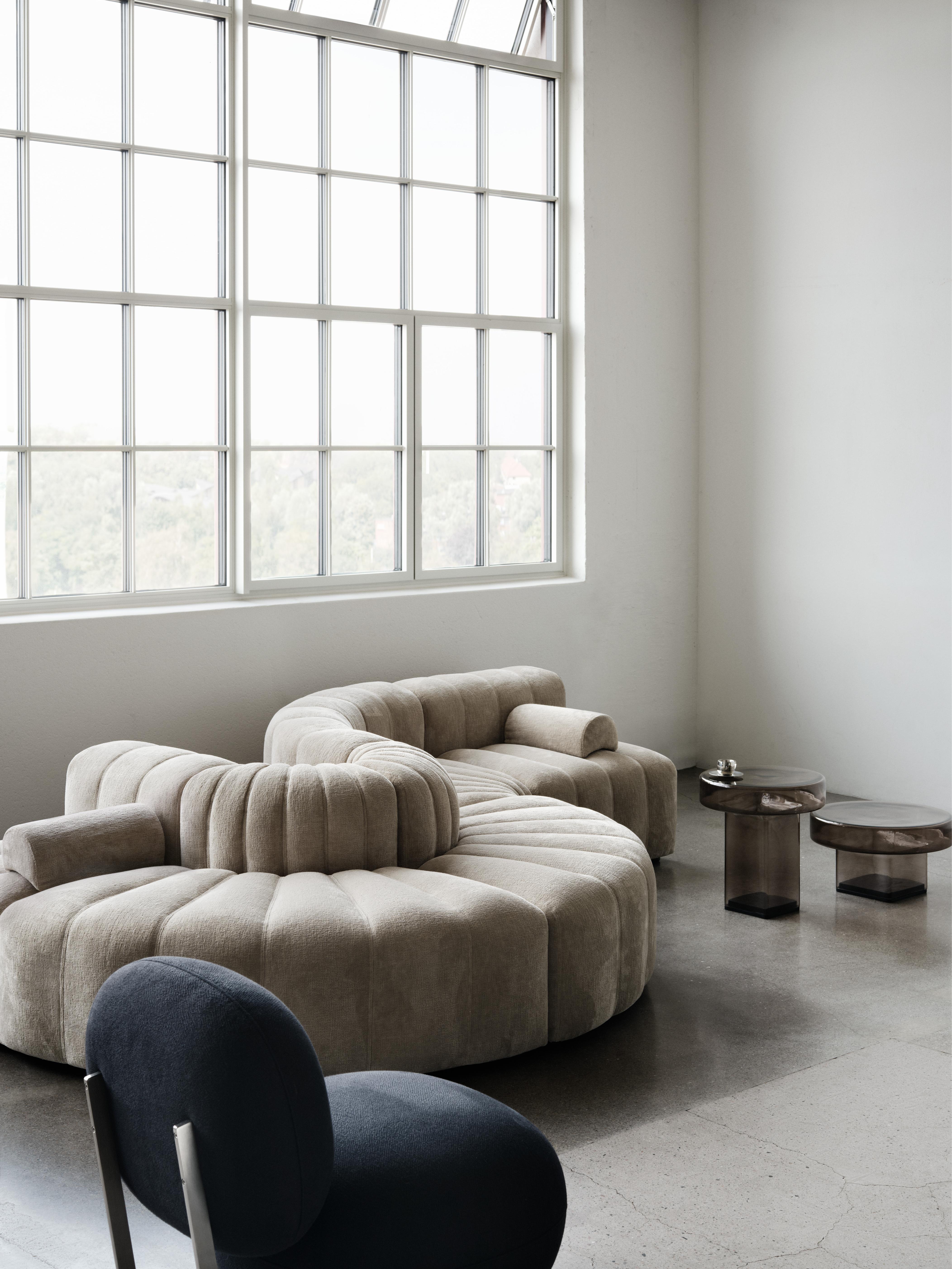 Bijzettafel NAKED amberkleurig glas