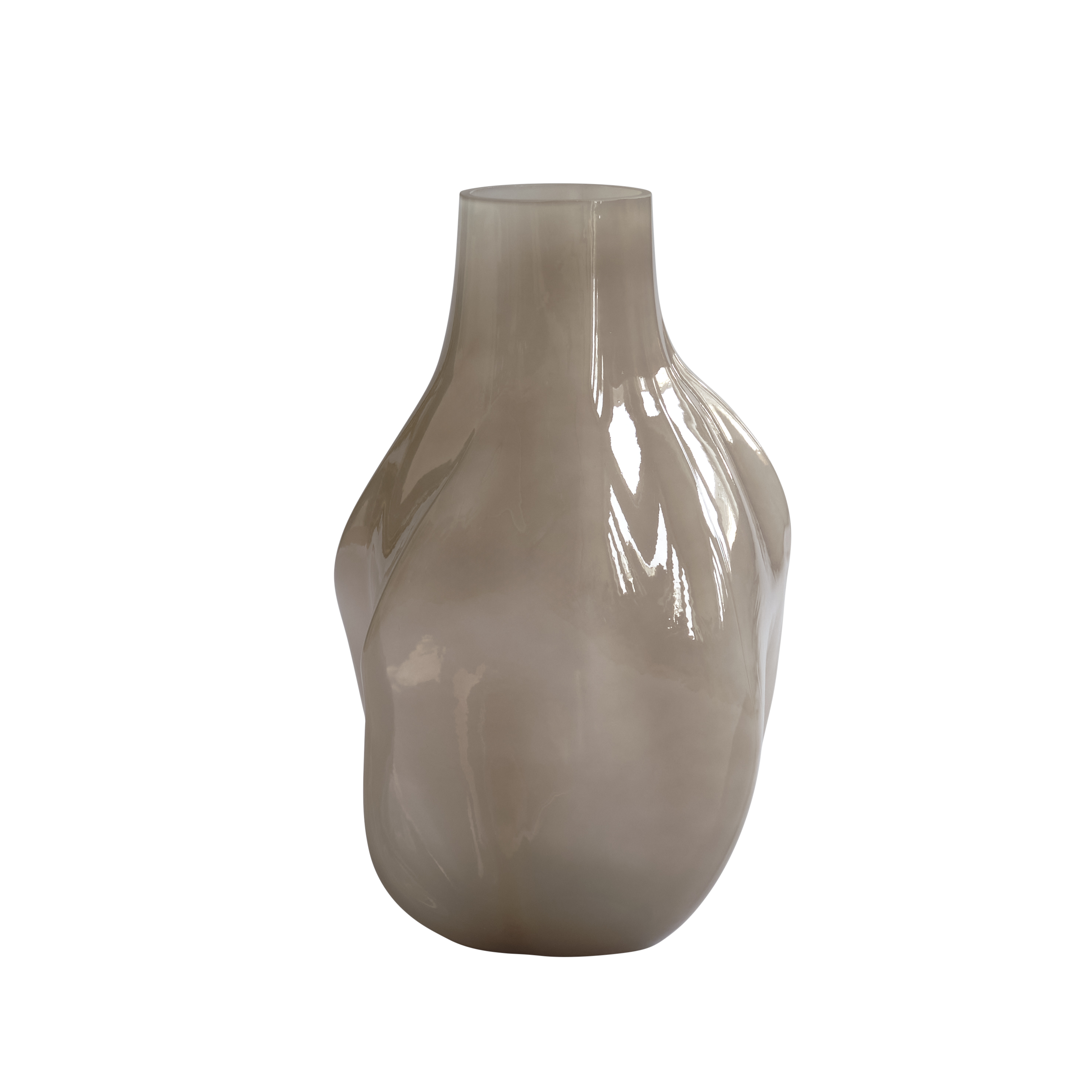 Vase BAKKU dunkelbeige Glas
