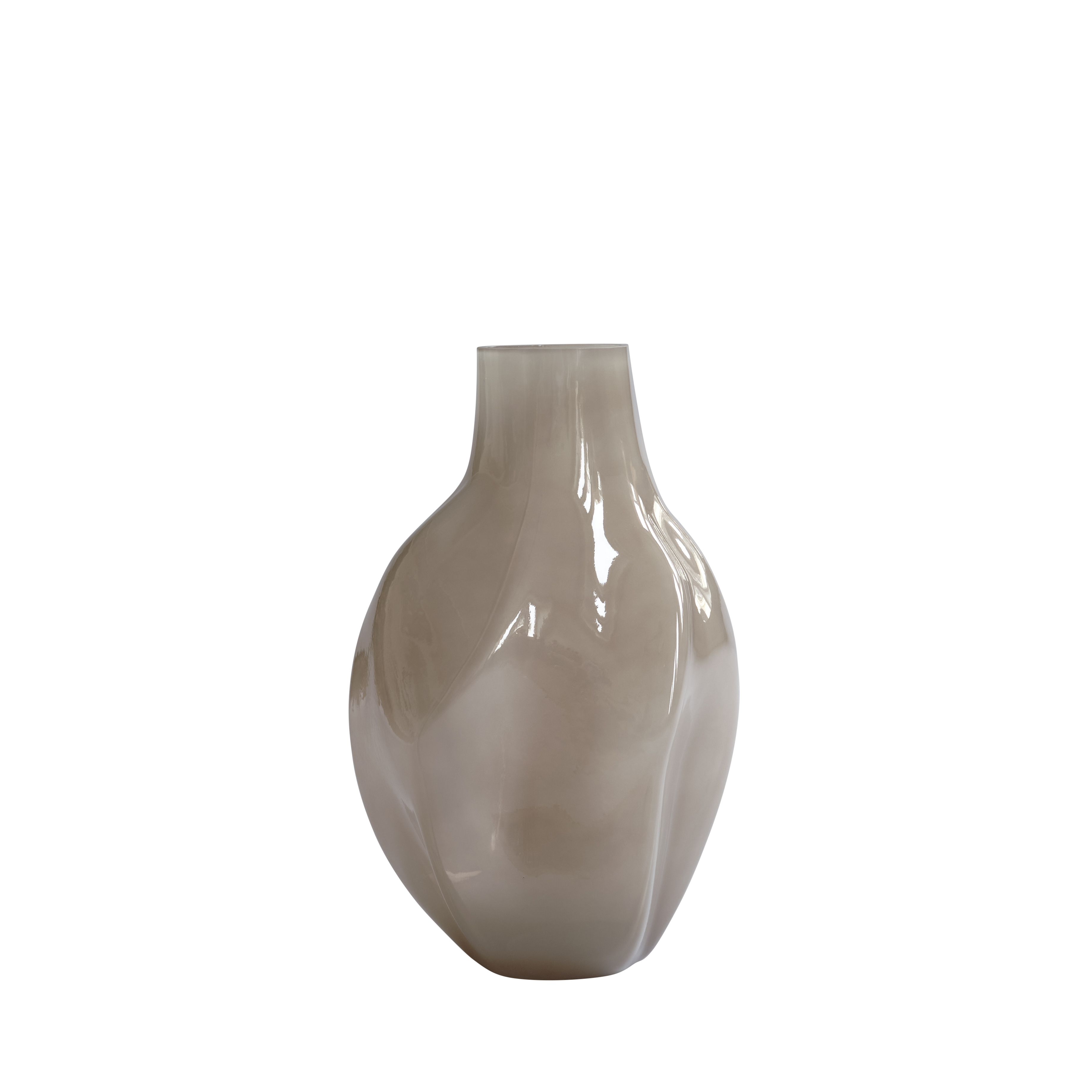 Vase BAKKU dunkelbeige Glas