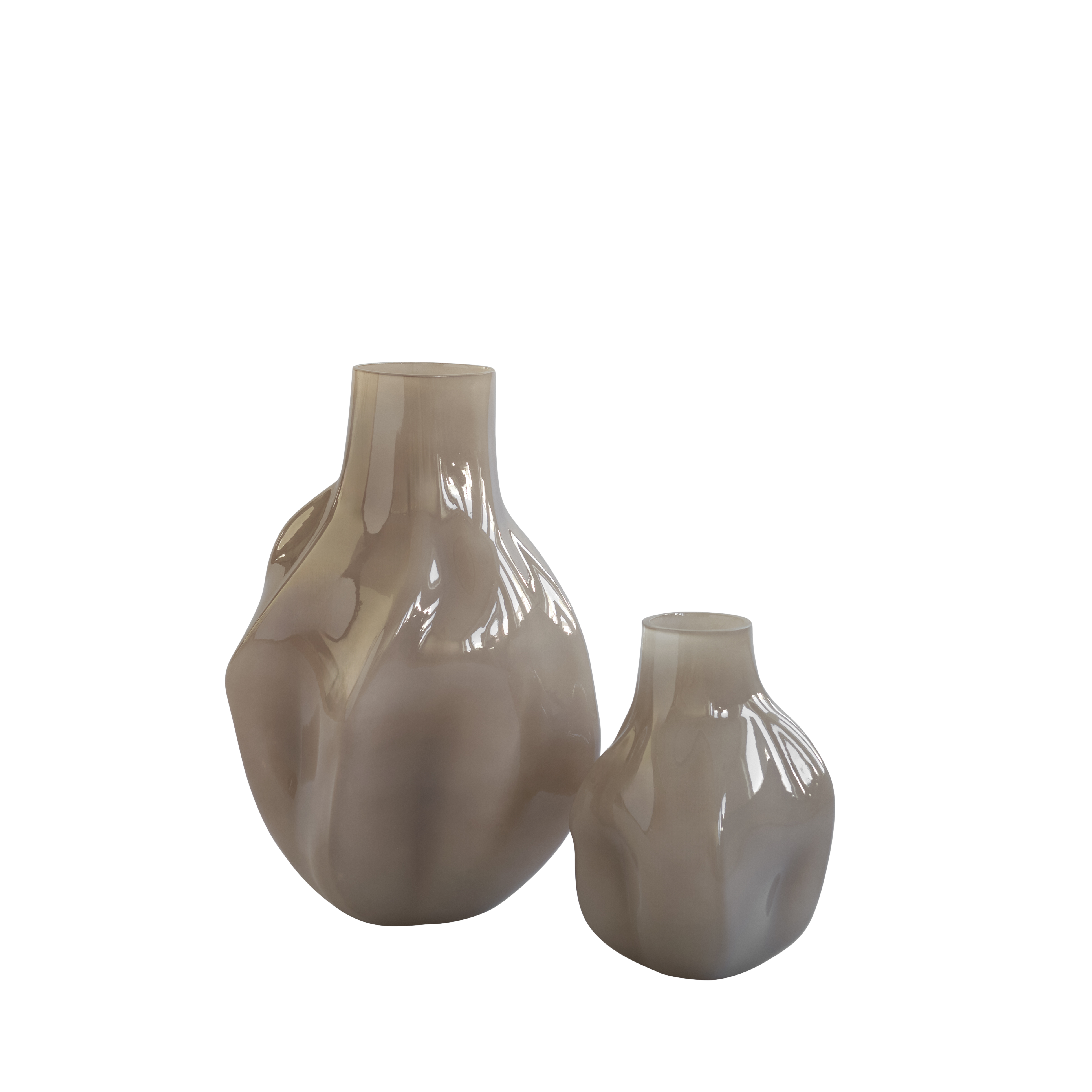 Vase BAKKU dunkelbeige Glas