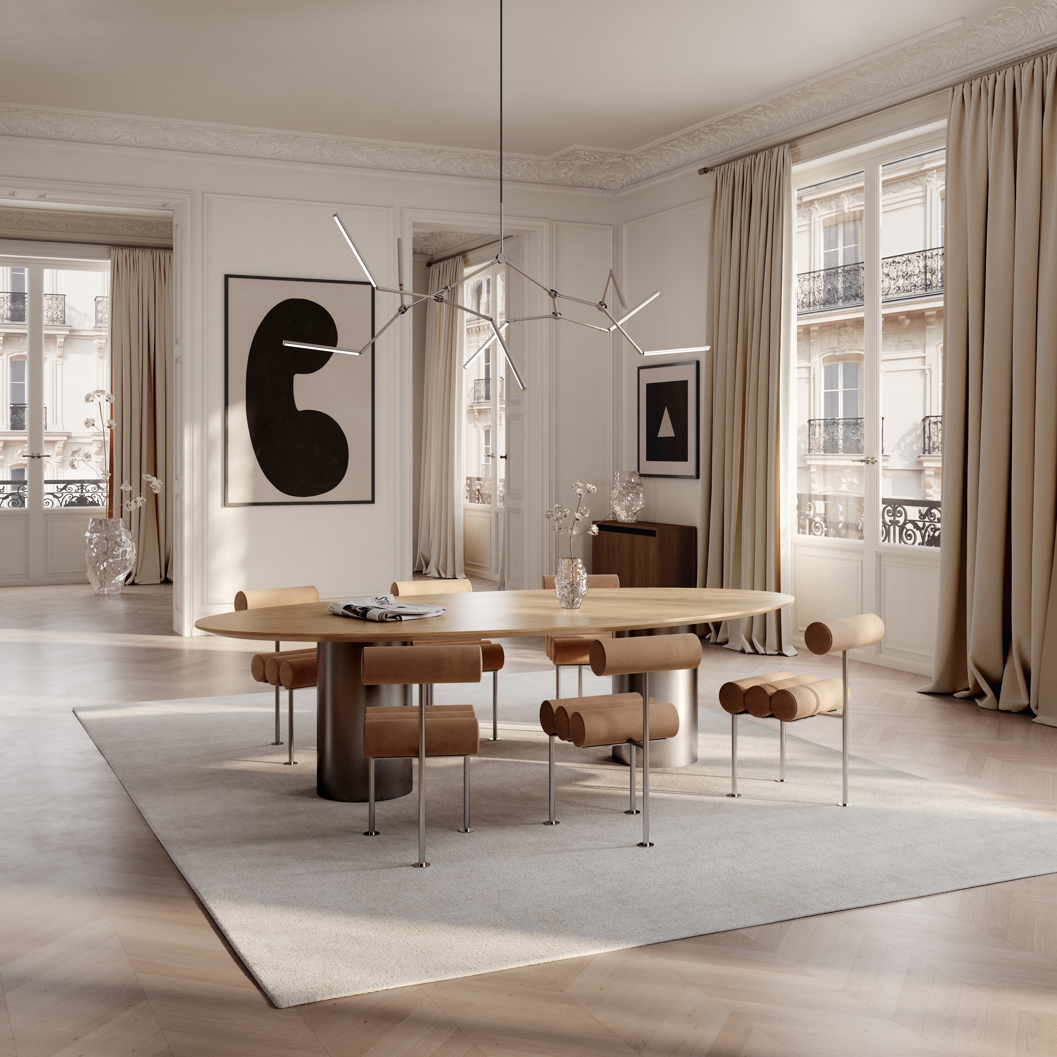 Chromen STICK kroonluchter