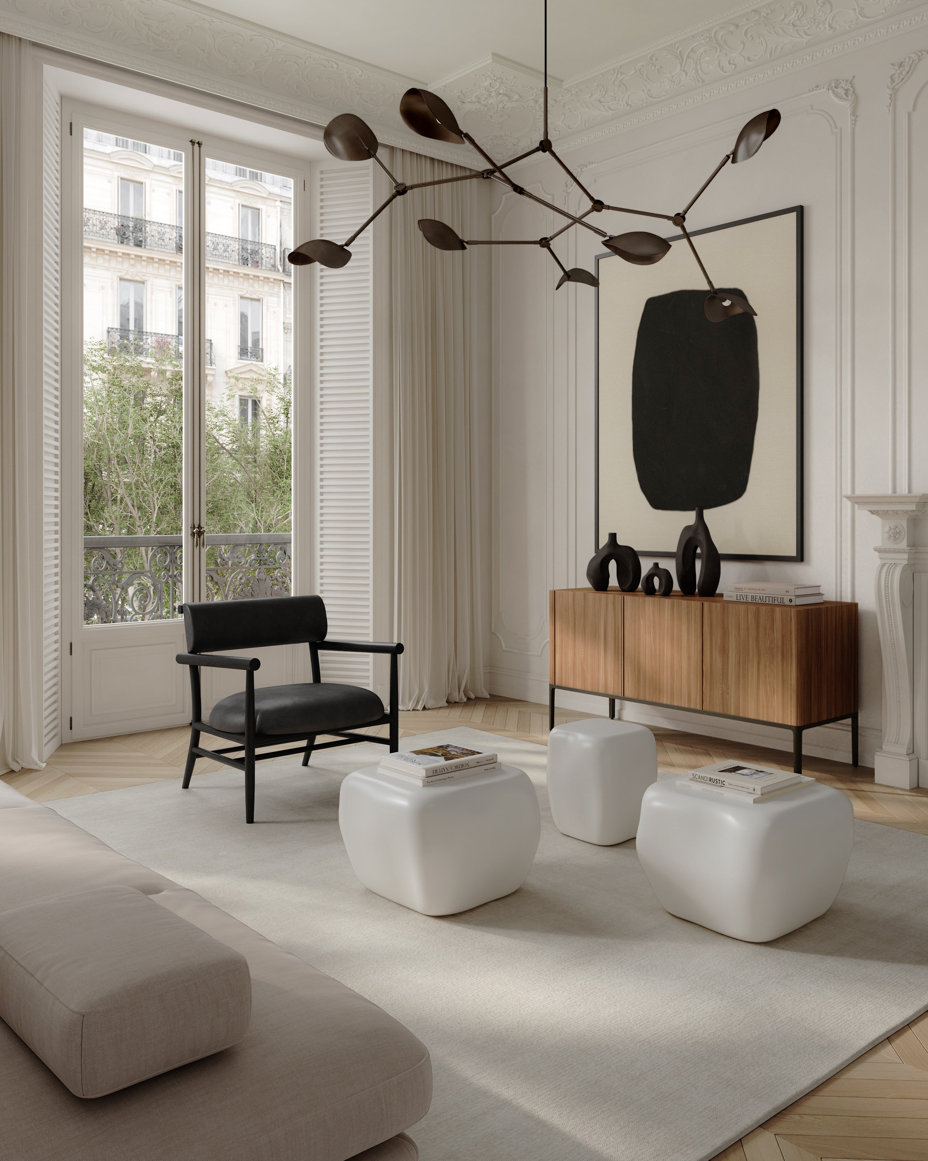 Fauteuil NAMA zwart anilineleer